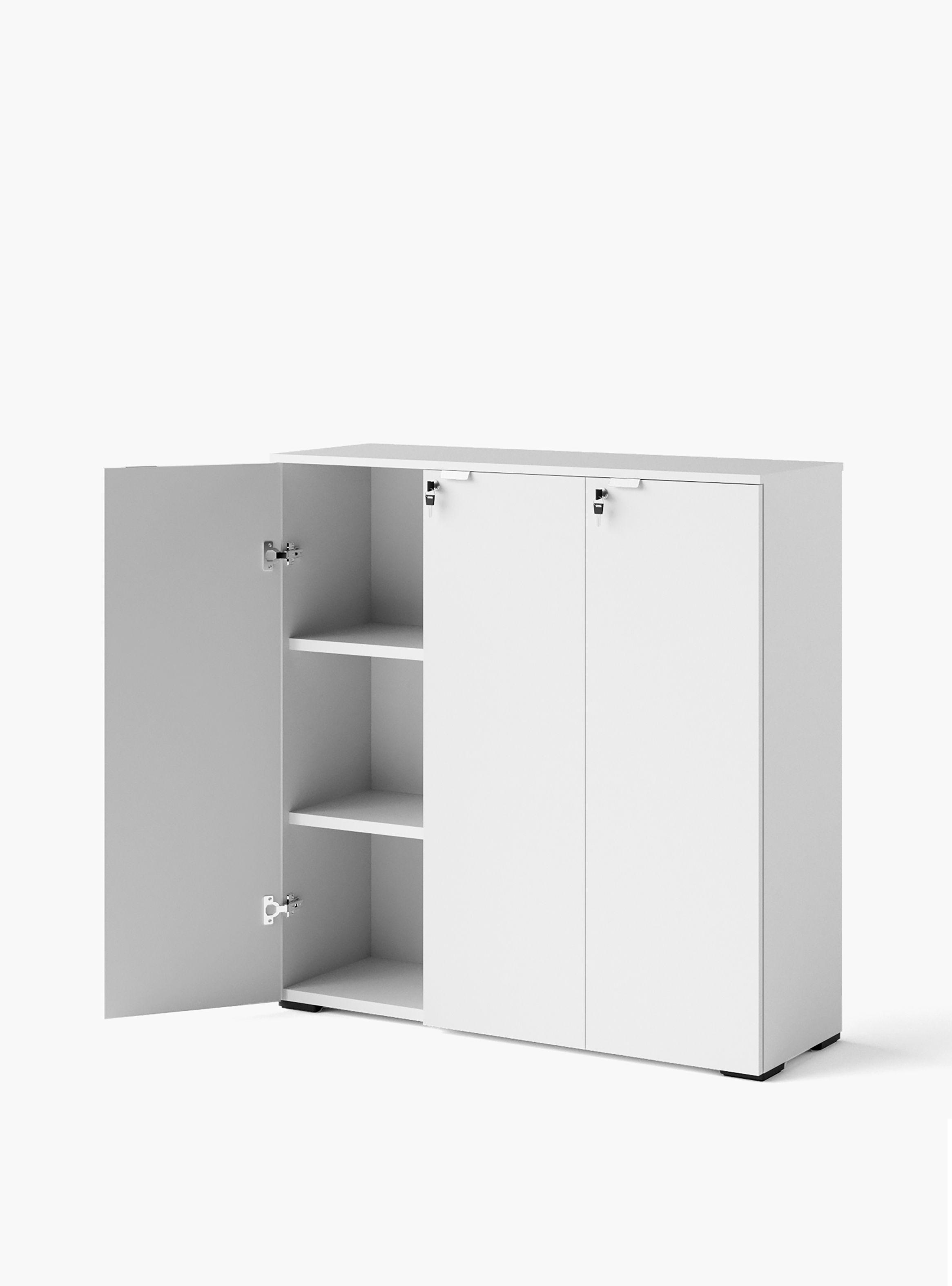 Gabinete Oficina Medio Space 3 puertas 120 Blanco-3