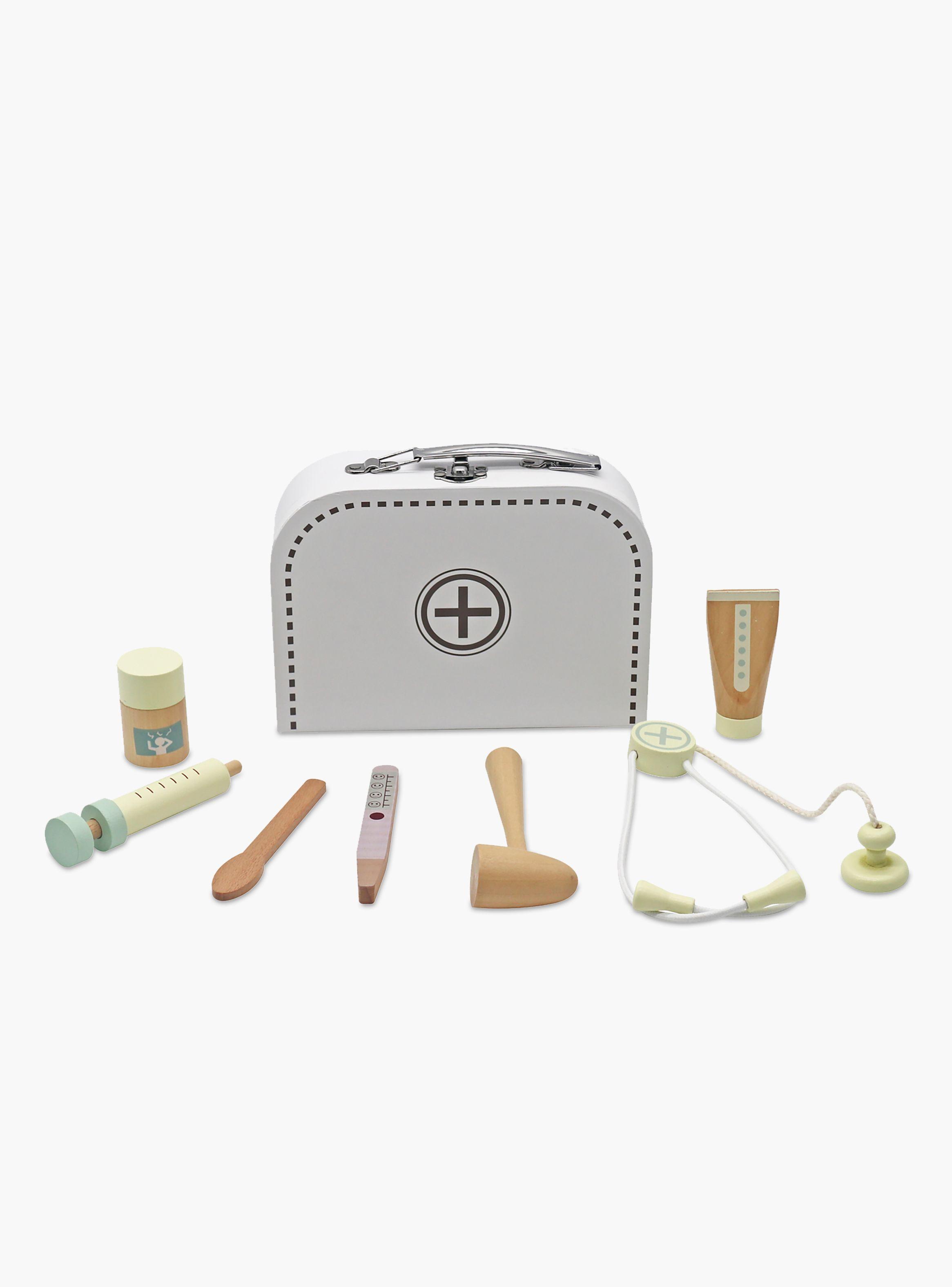 Maletín de Doctor Blanco con accesorios de Madera-0