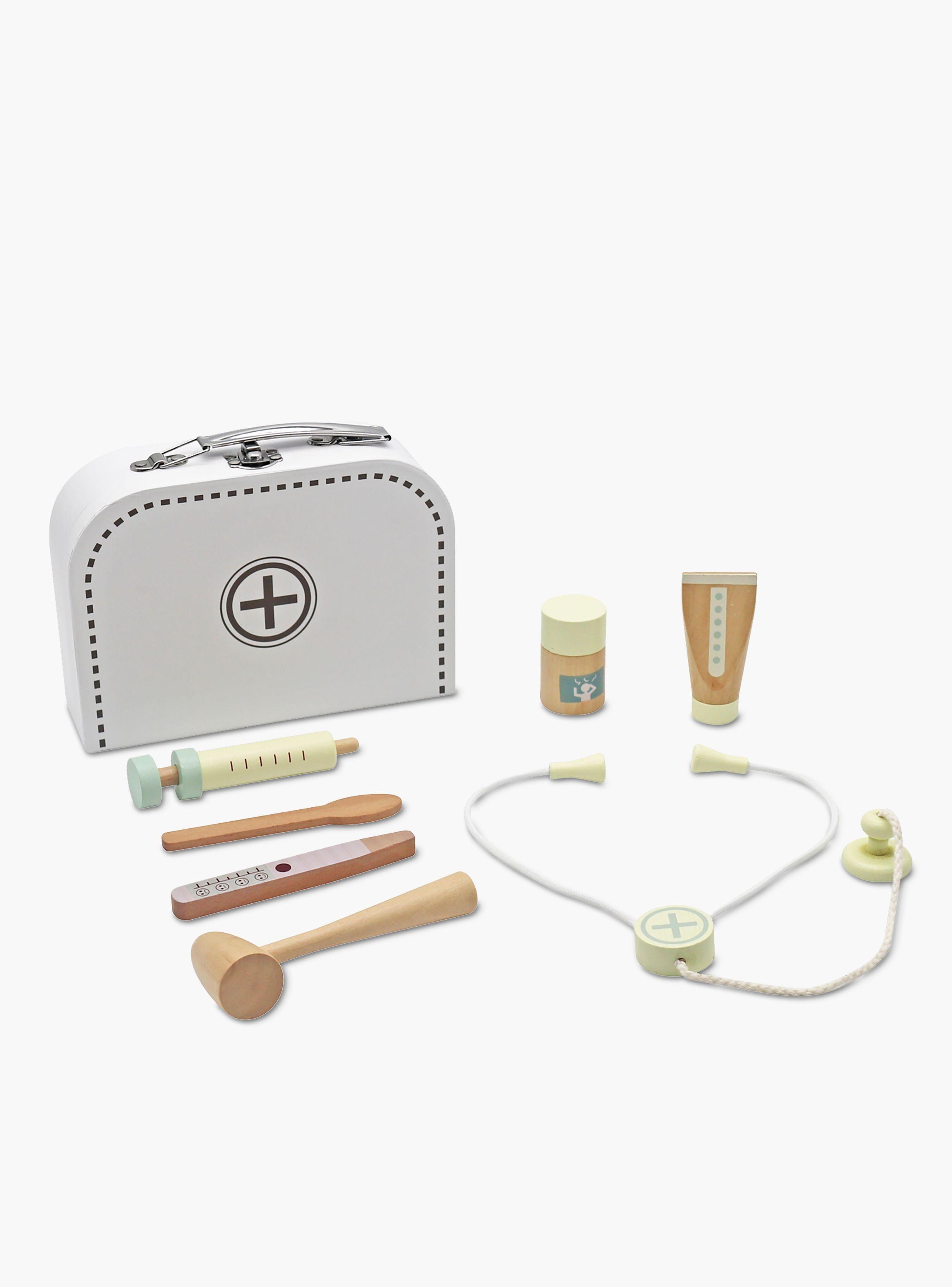 Maletín de Doctor Blanco con accesorios de Madera-2