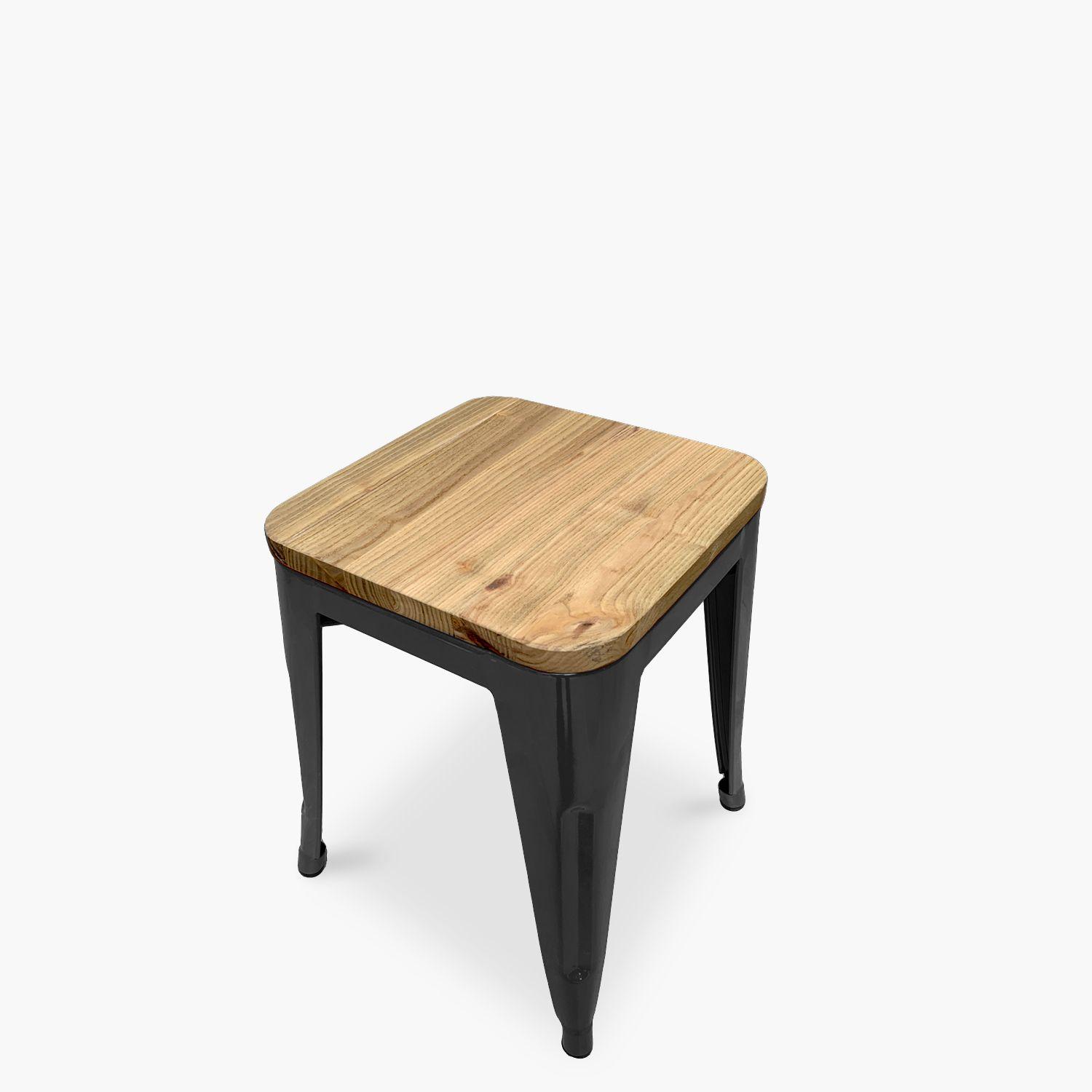 Pack 4 Pisos Tolix Asiento Madera Negro-3