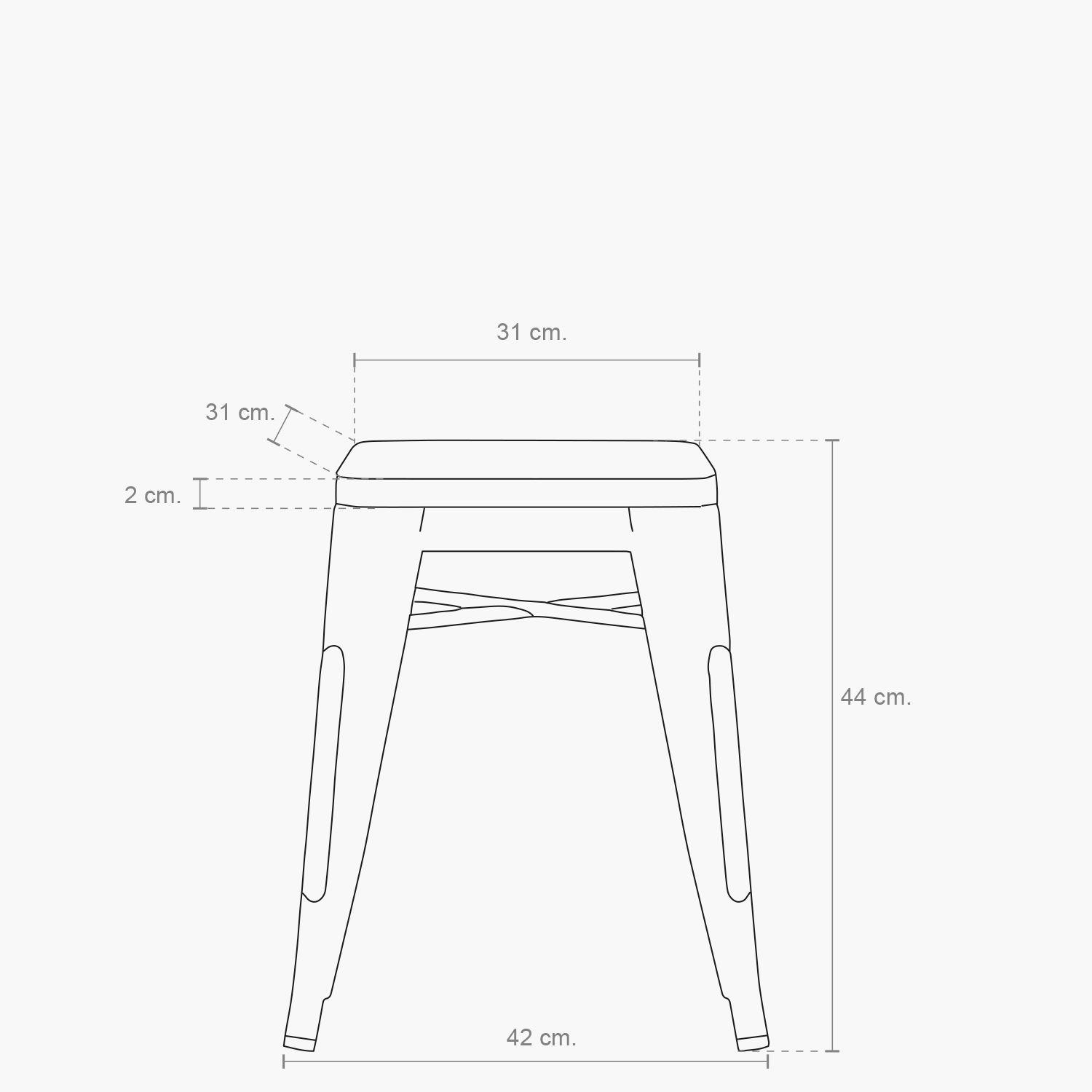 Pack 4 Pisos Tolix Asiento Madera Negro-4
