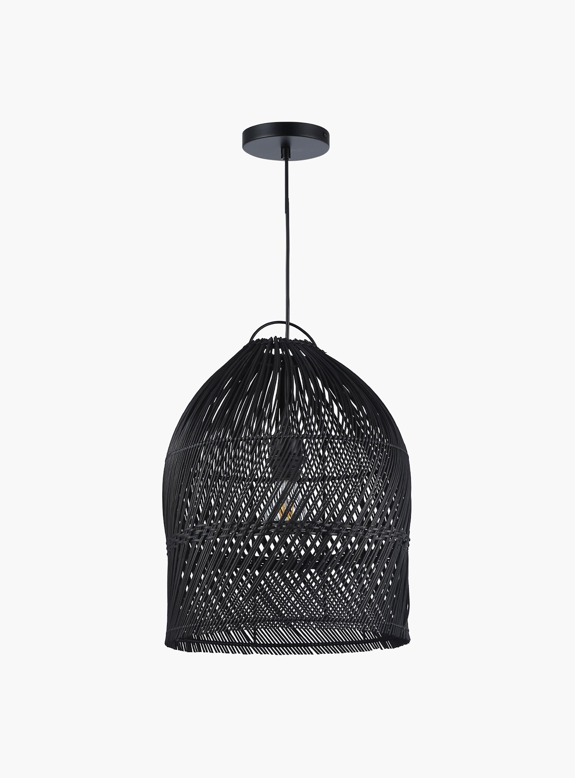 Lámpara de Colgar Bali Rattan Negro-2