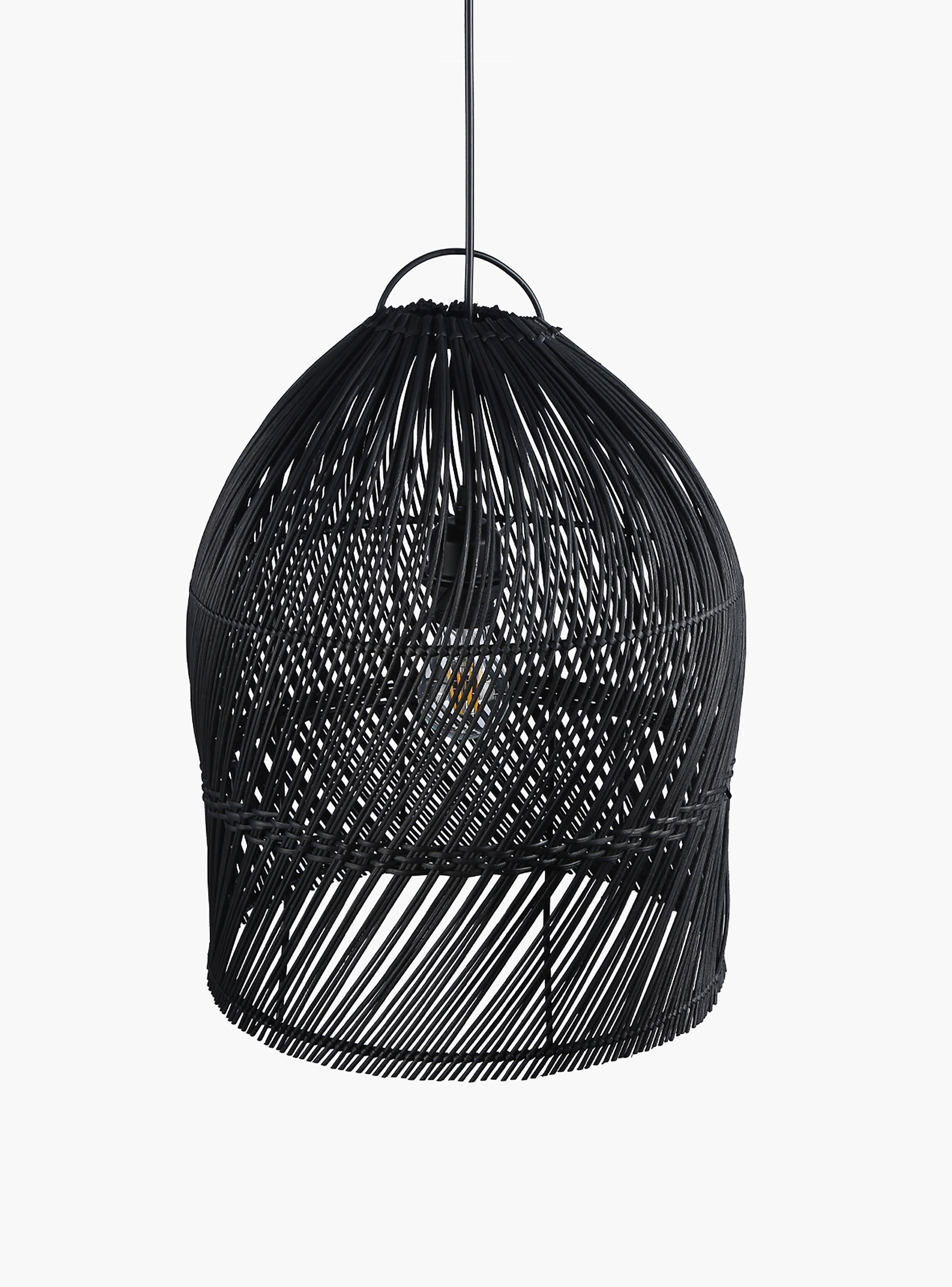 Lámpara de Colgar Bali Rattan Negro-3
