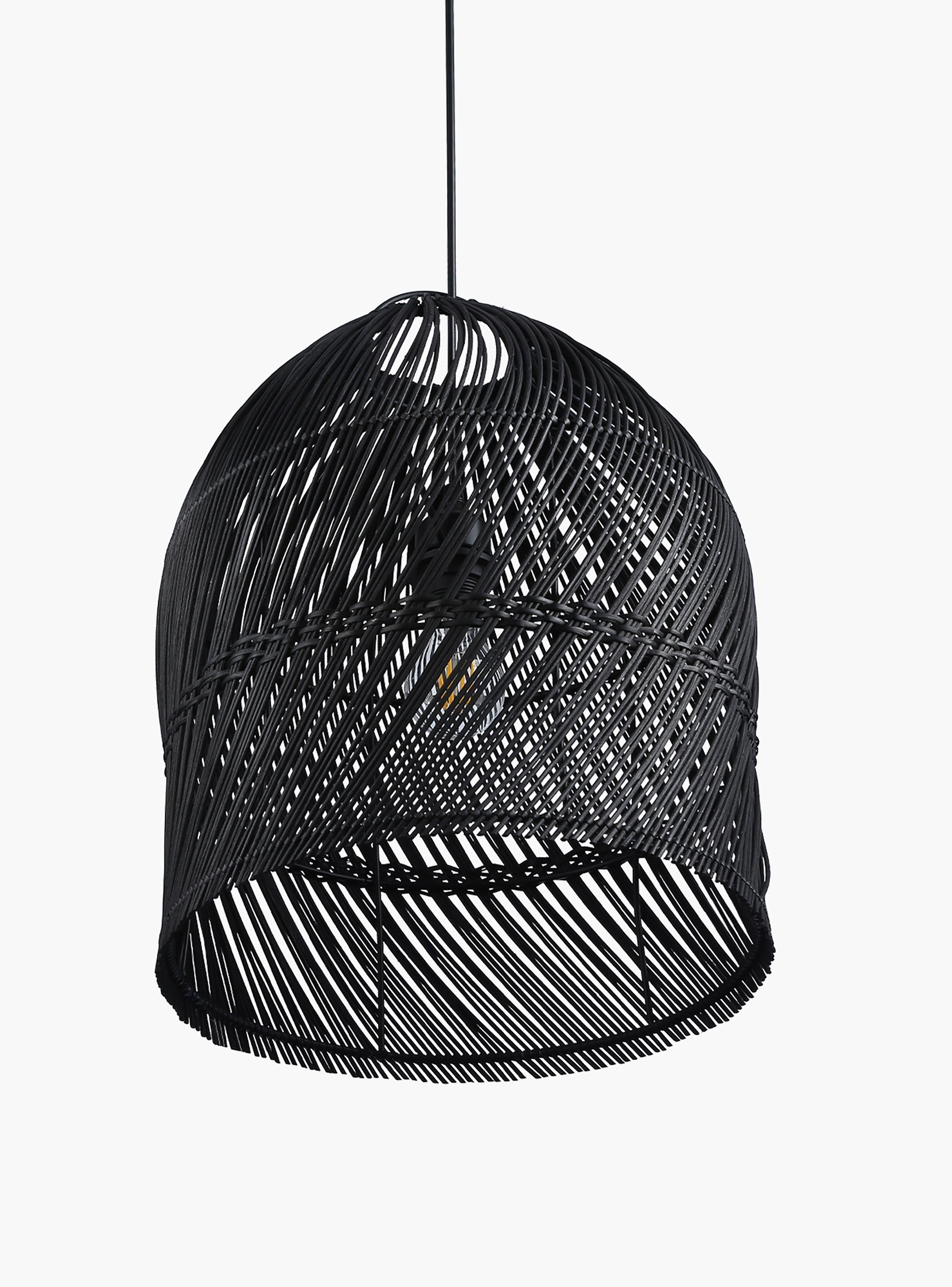 Lámpara de Colgar Bali Rattan Negro-4