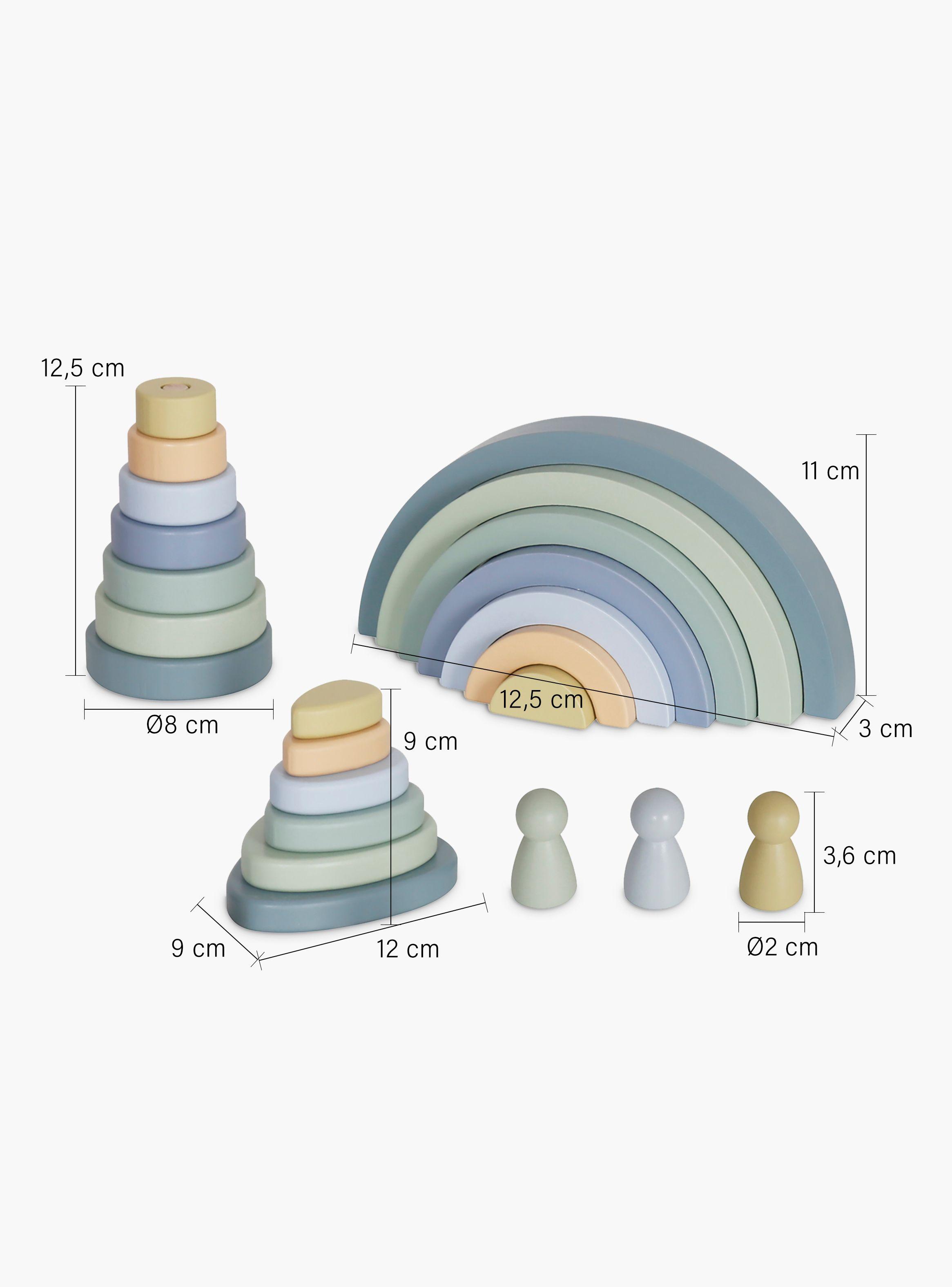 Figuras Apilables Infantil de Madera Celeste-6