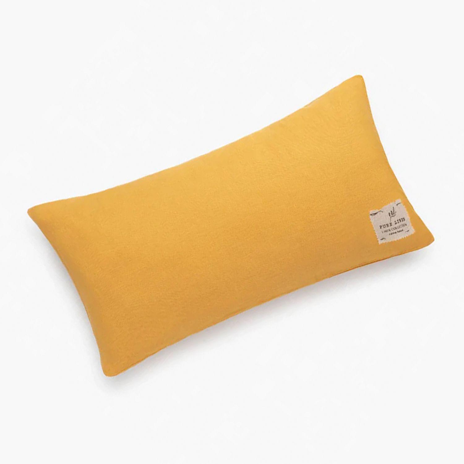 Funda de Cojin Lino 30x60 Amarillo-0