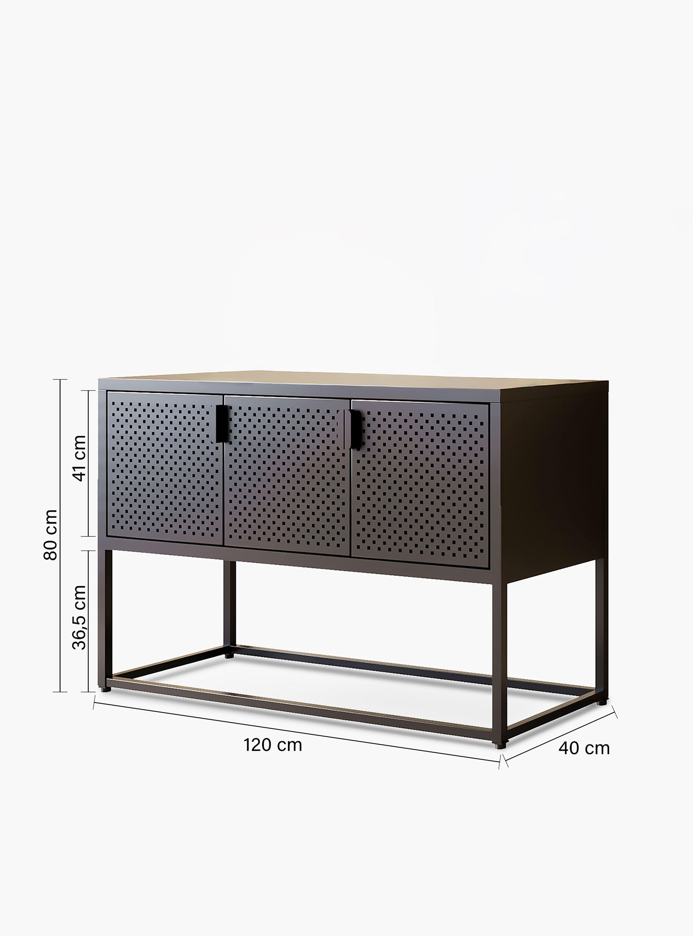 Arrimo Medio Newton 3 puertas Negro-6