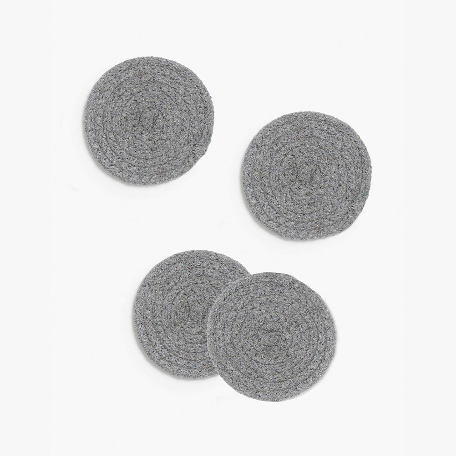 Set 4 Posavasos Algodón Vera Gris-0