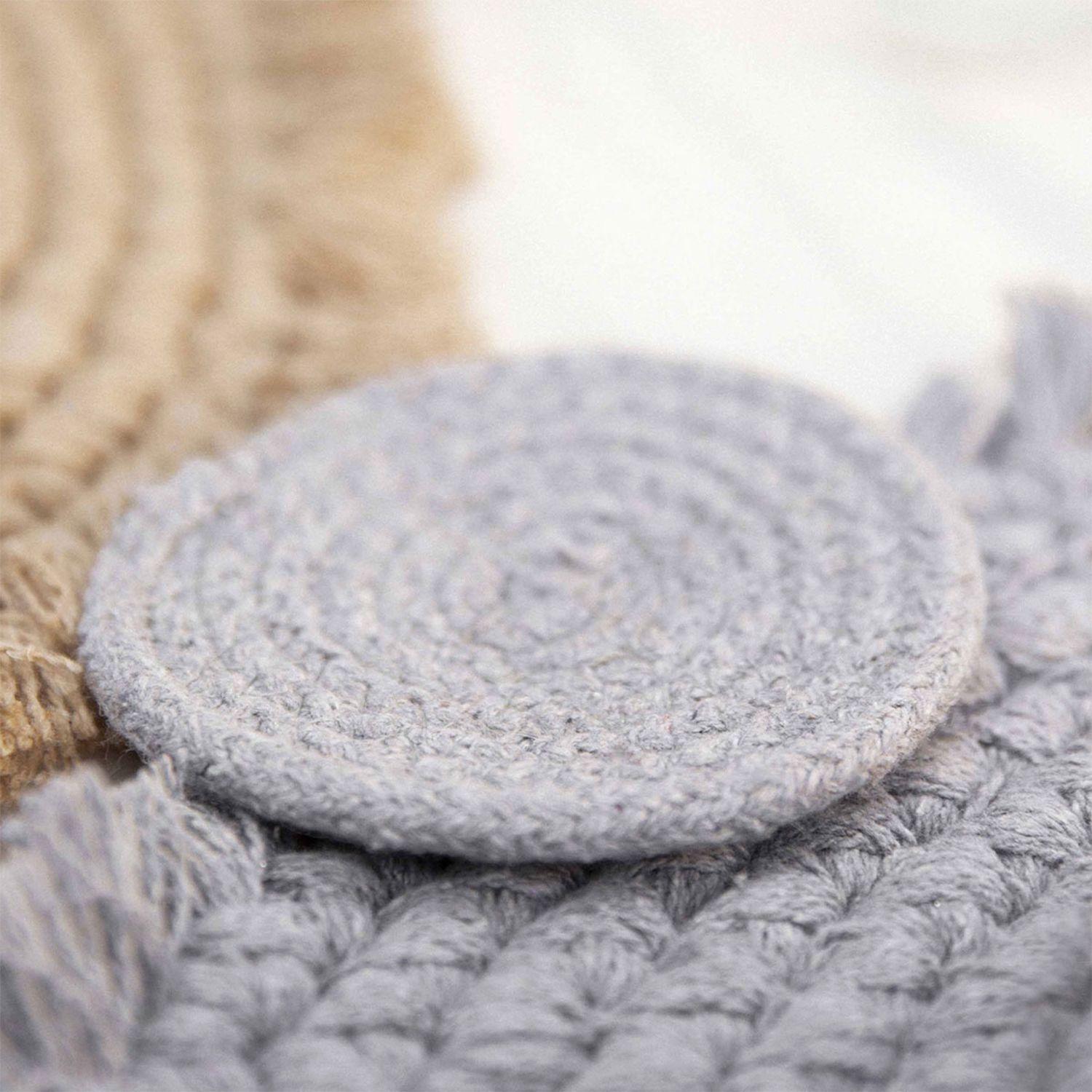 Set 4 Posavasos Algodón Vera Gris-2