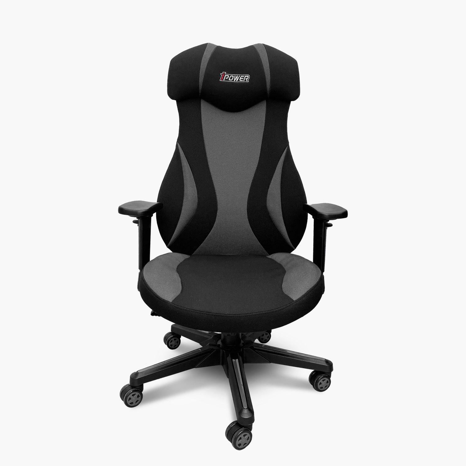 Silla Gamer Ipower ergonómica tapizado malla Negro-0