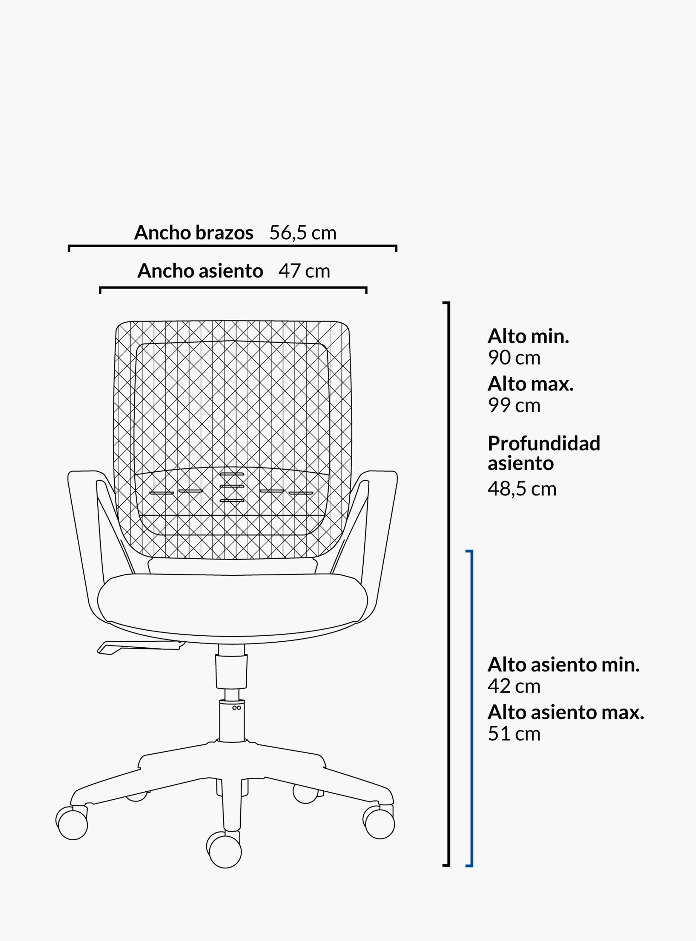 Silla Oficina Job Base Nylon Gris Claro-6