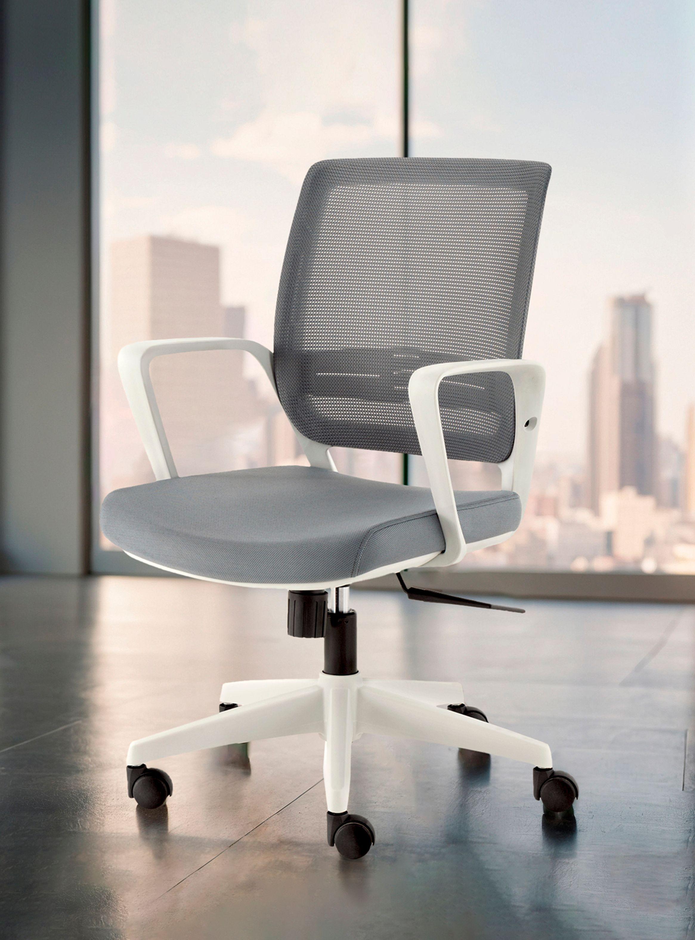 Silla Oficina Job Base Nylon Gris Claro-5