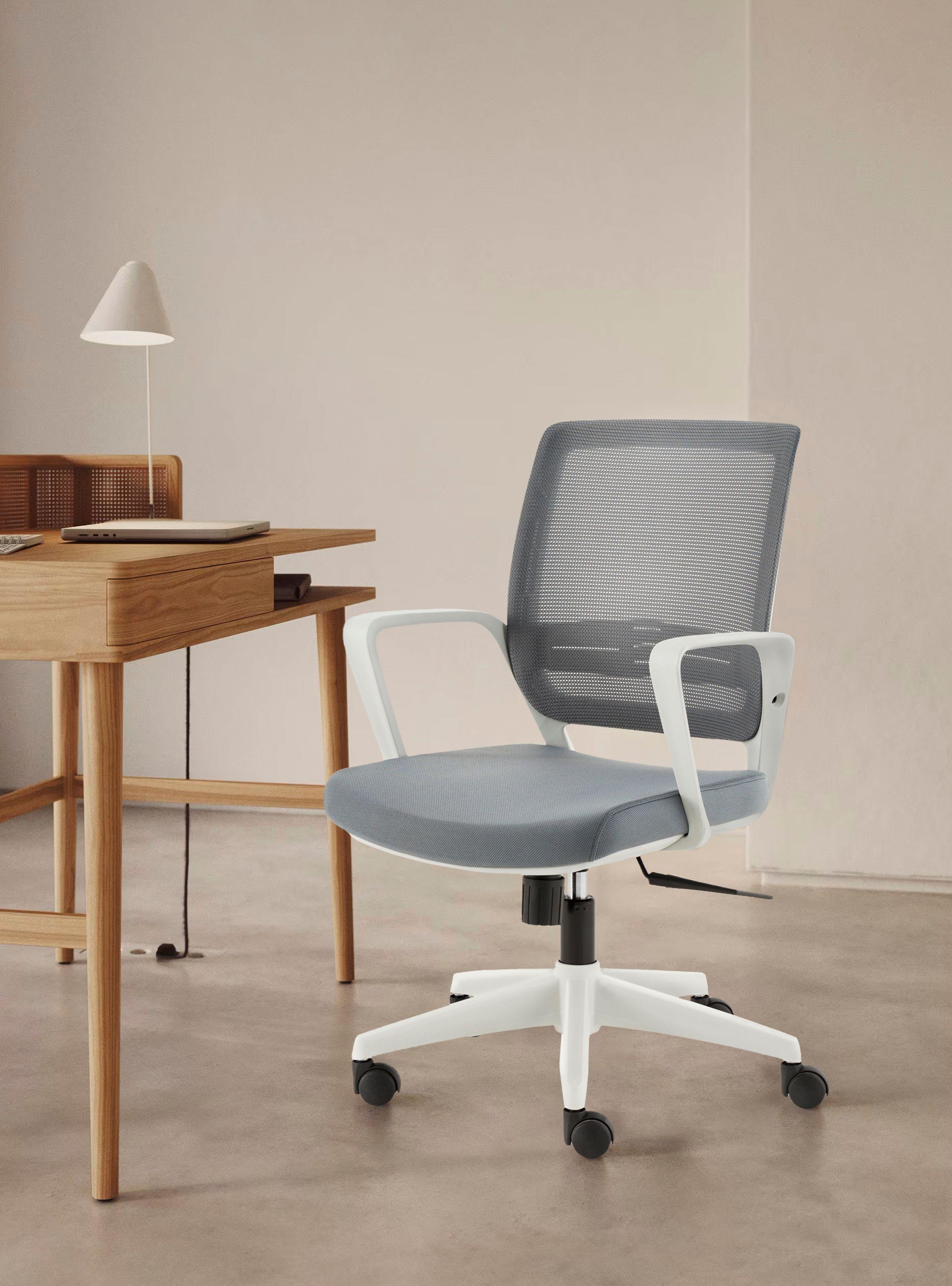 Silla Oficina Job Base Nylon Gris Claro-1