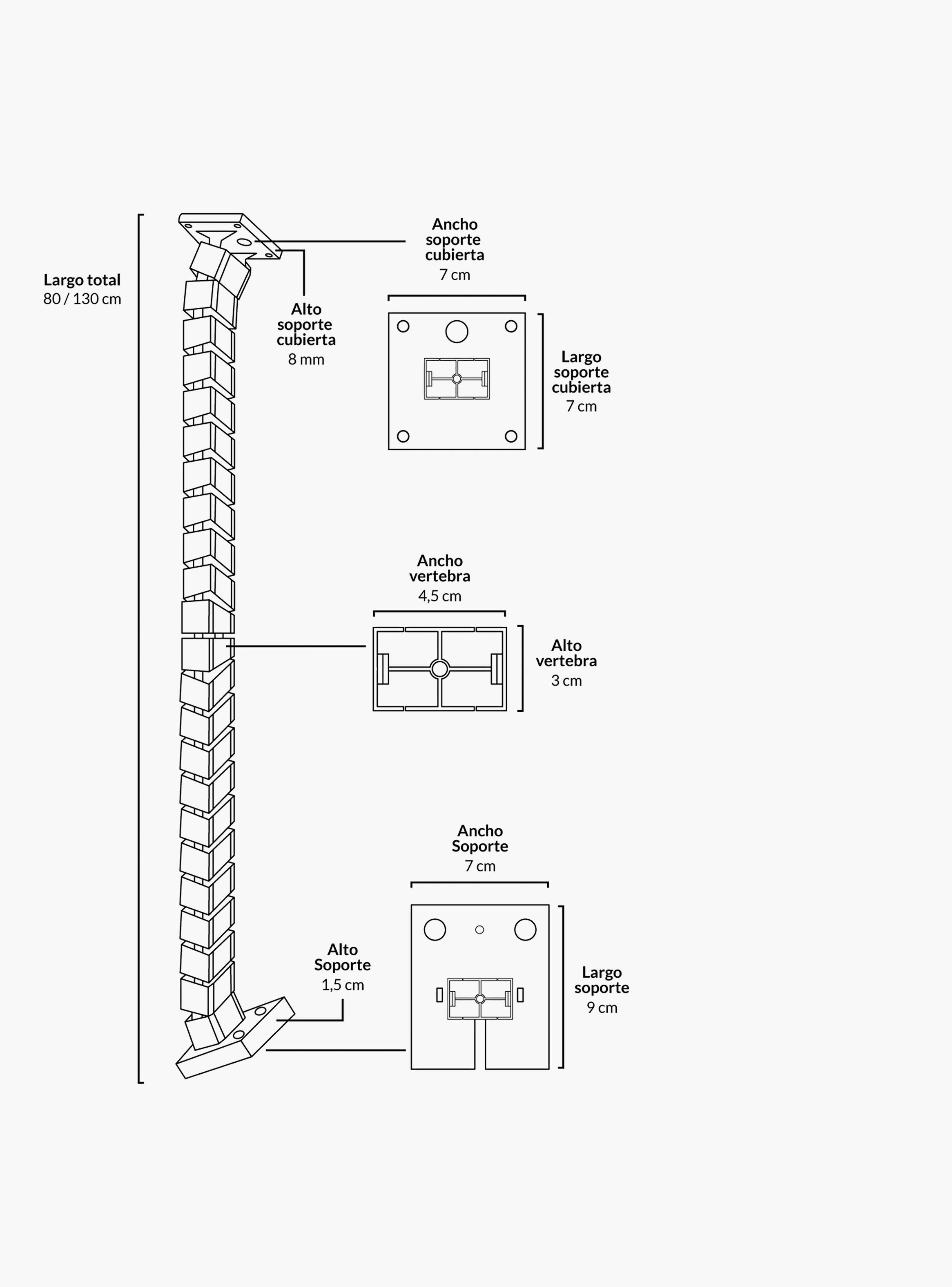Pasacables Vertebra 80 Blanco-4