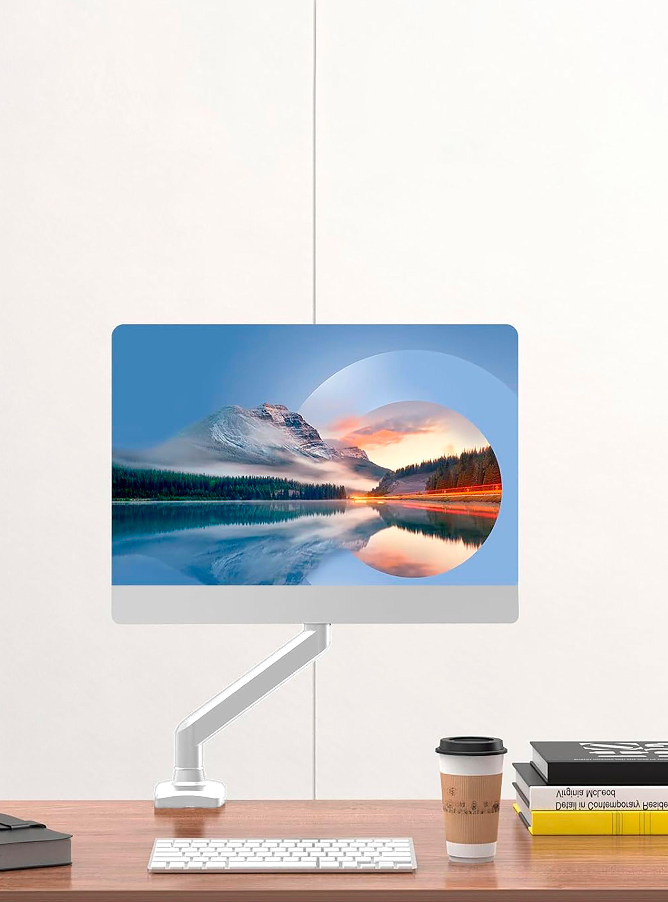 Soporte Monitor Escritorio Simple Blanco-2
