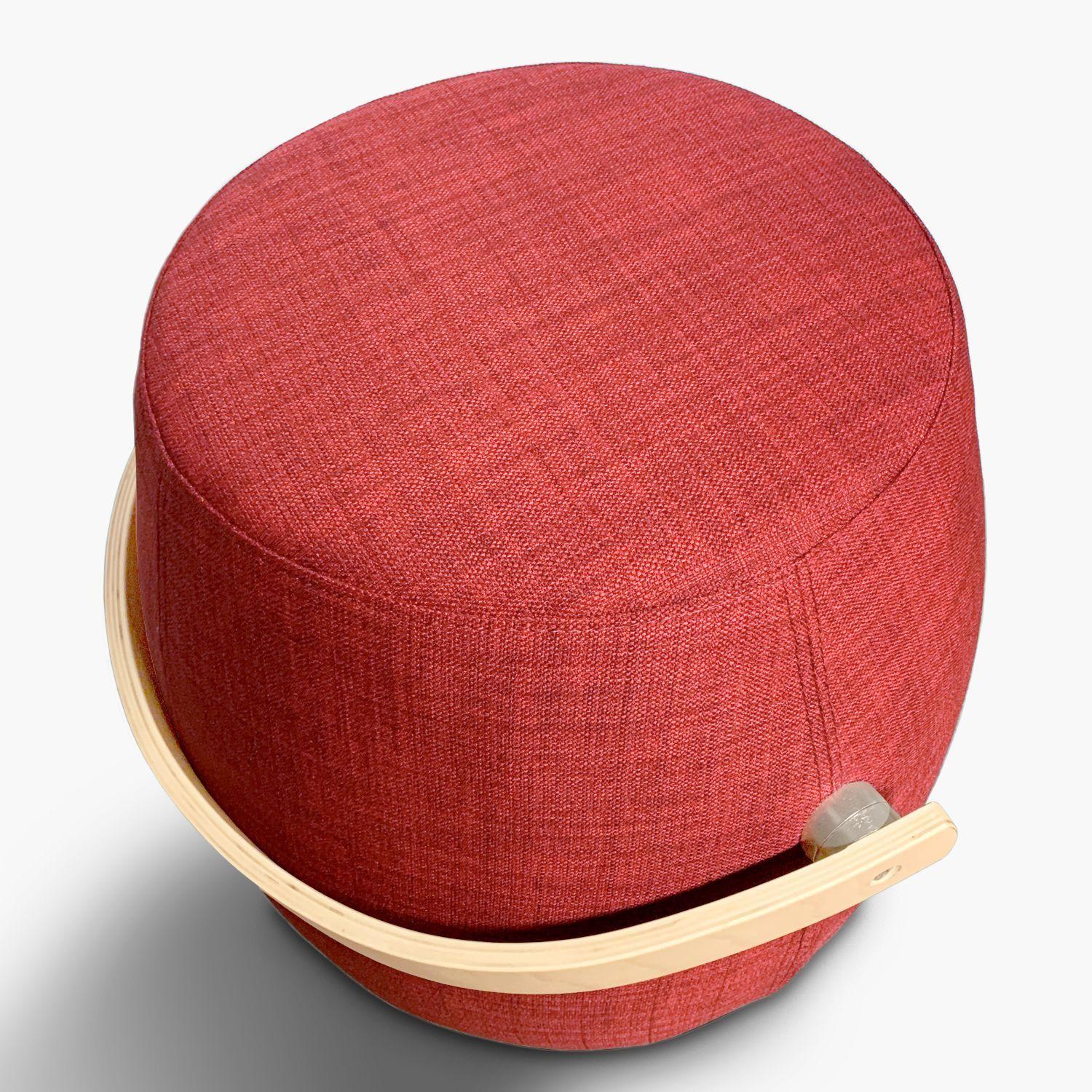 Pouf Asa de Madera Rojo-3