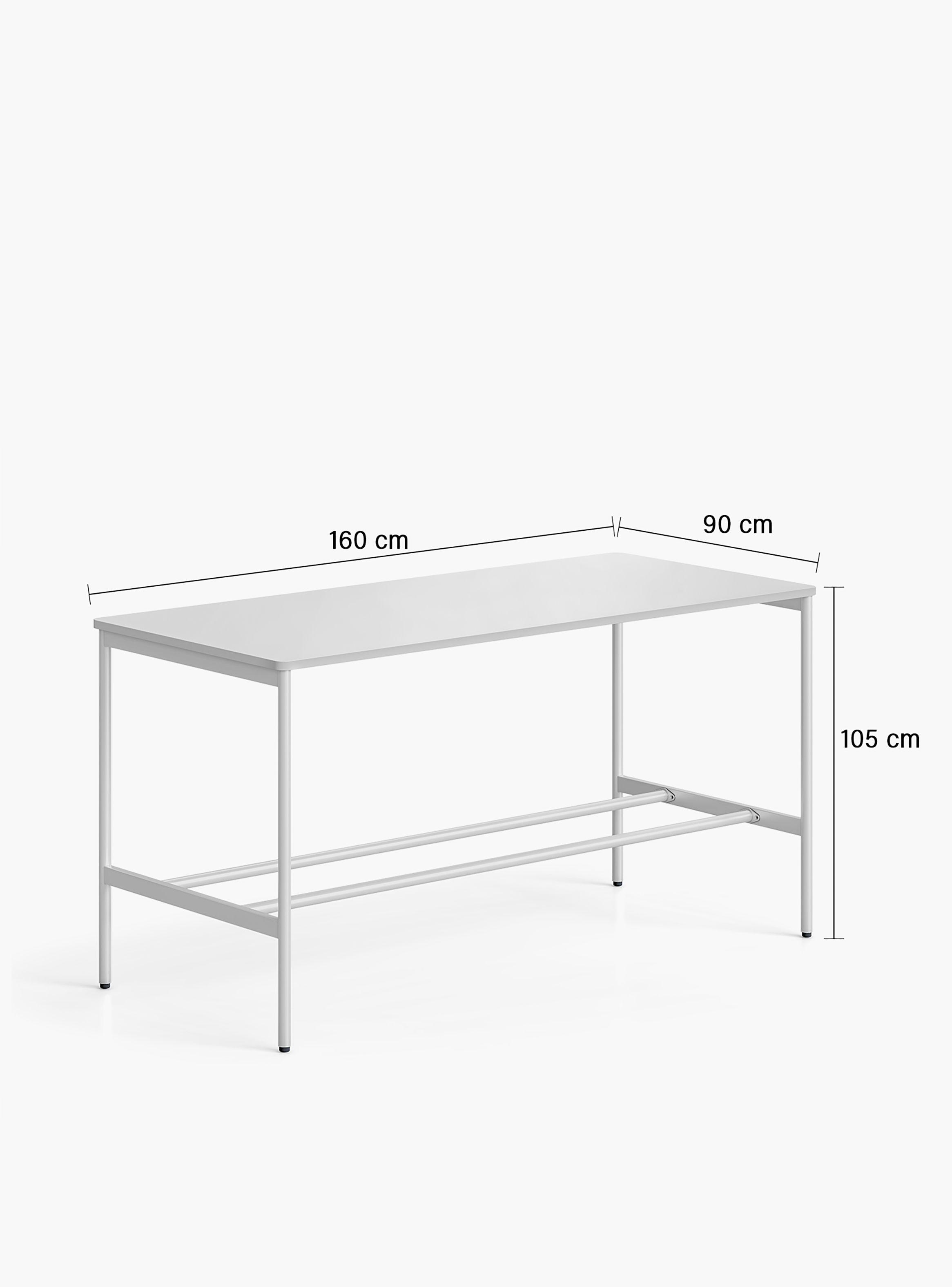 Mesa Oficina Cafetería Astro 160x90 Blanco/Blanco-2