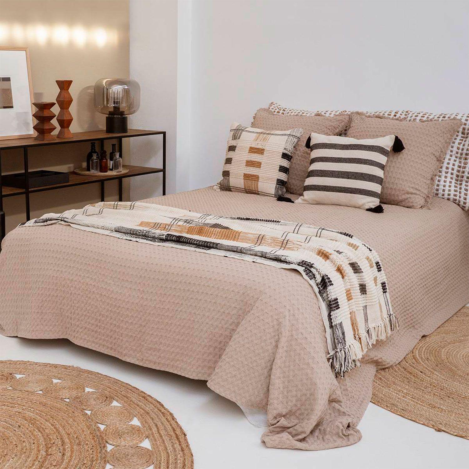 Cubrecama Panal 1 1/2 Plazas Gris-3