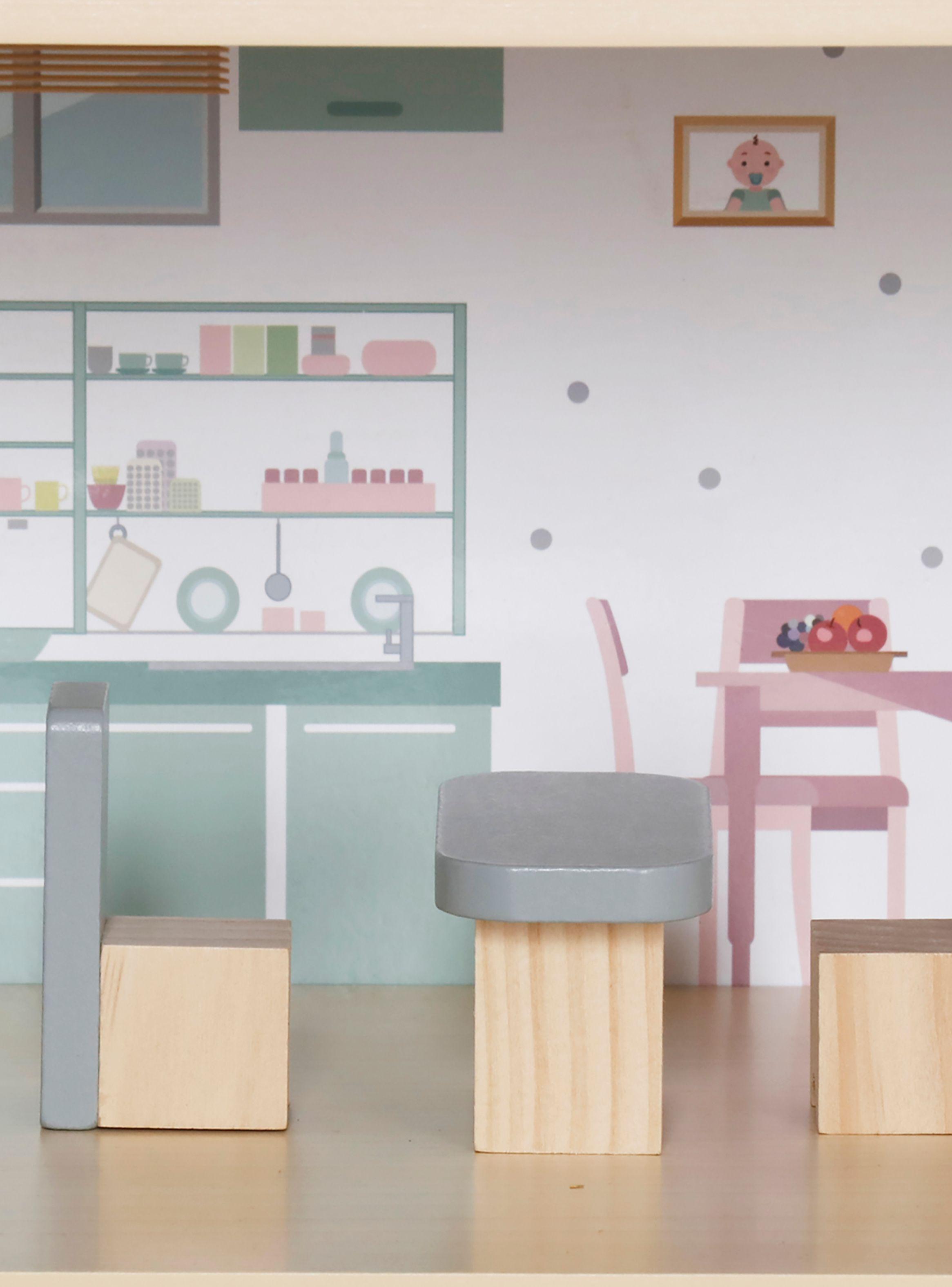Casita de Muñecas Infantil de Madera Dana Multicolor-5