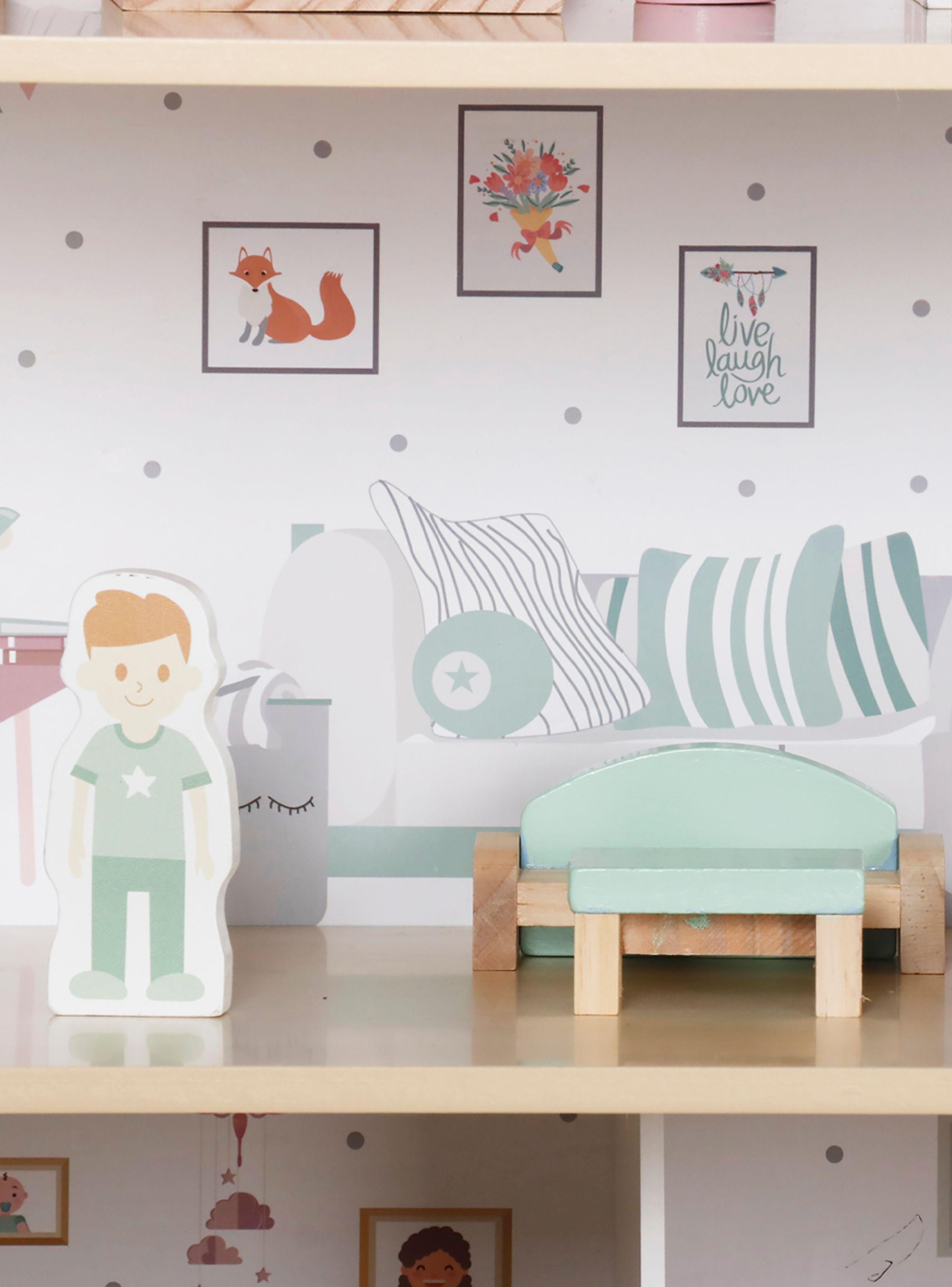 Casita de Muñecas Infantil de Madera Dana Multicolor-6