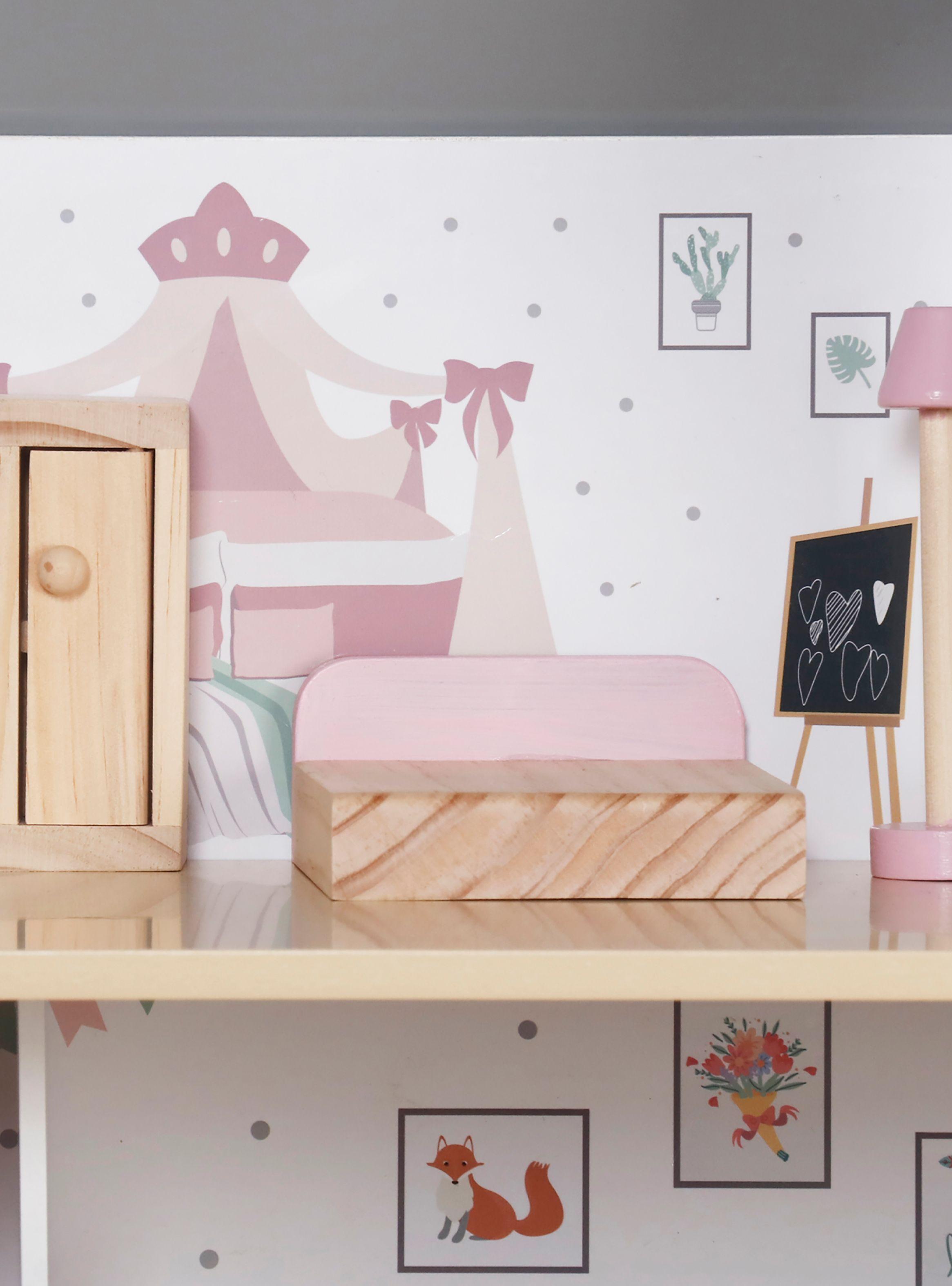 Casita de Muñecas Infantil de Madera Dana Multicolor-7