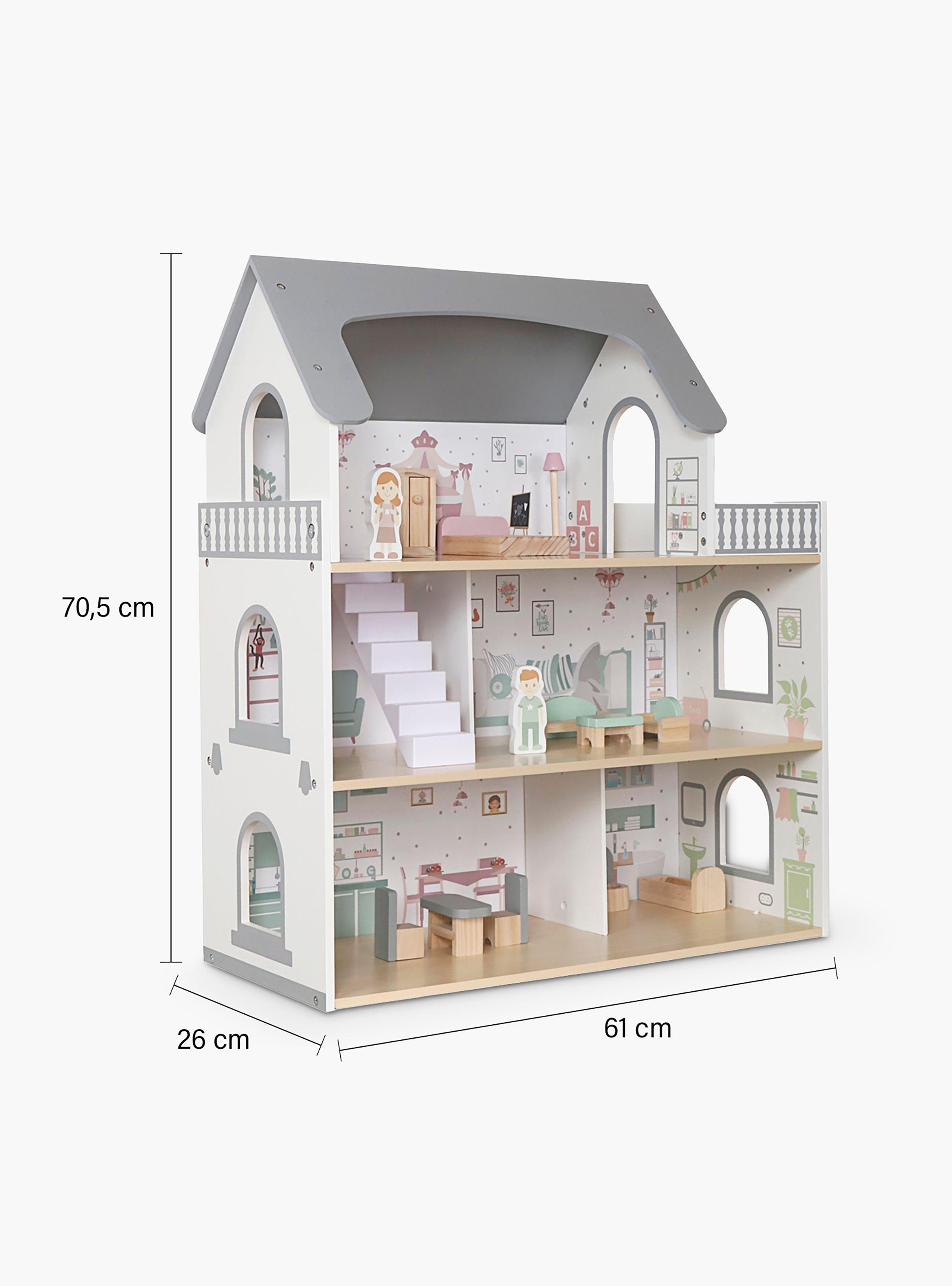 Casita de Muñecas Infantil de Madera Dana Multicolor-8