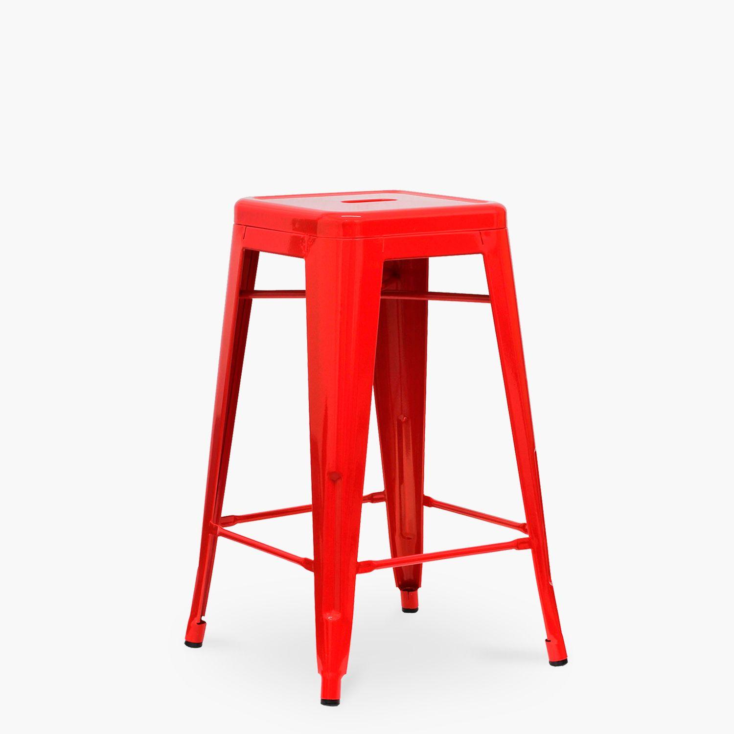 Pack 4 Taburetes Tolix 67 Asiento Metal Rojo-2
