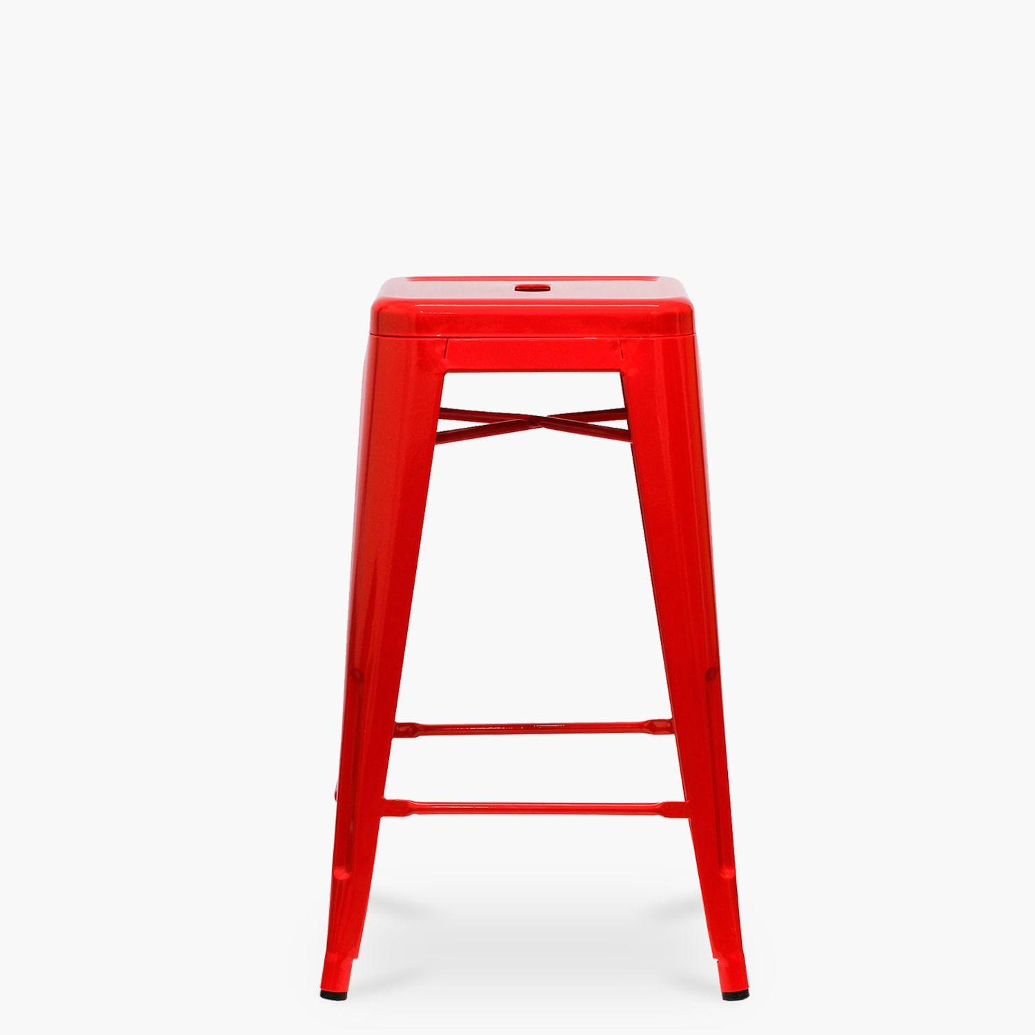 Pack 4 Taburetes Tolix 67 Asiento Metal Rojo-3