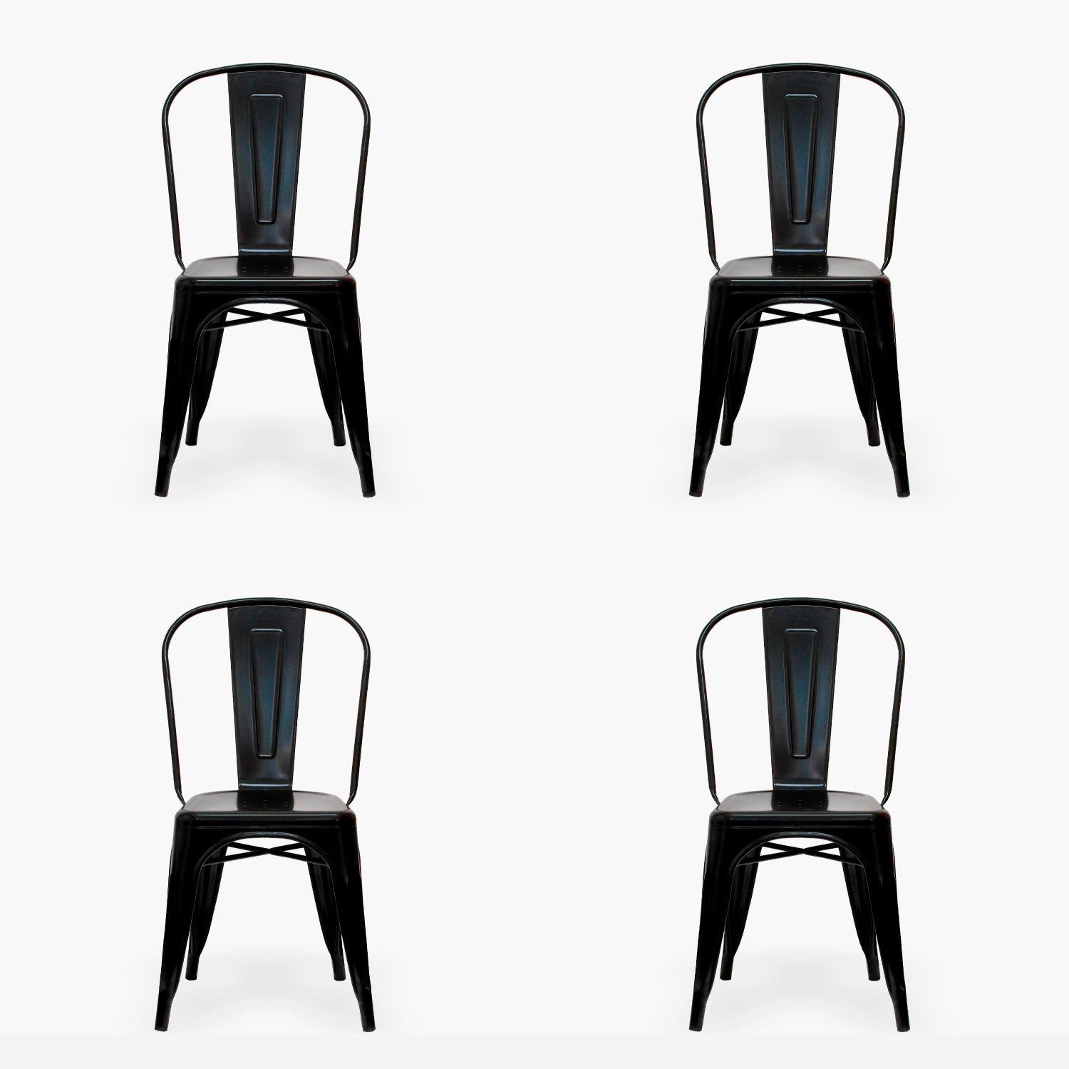 Pack 4 sillas Tolix Asiento Metal Negro-0