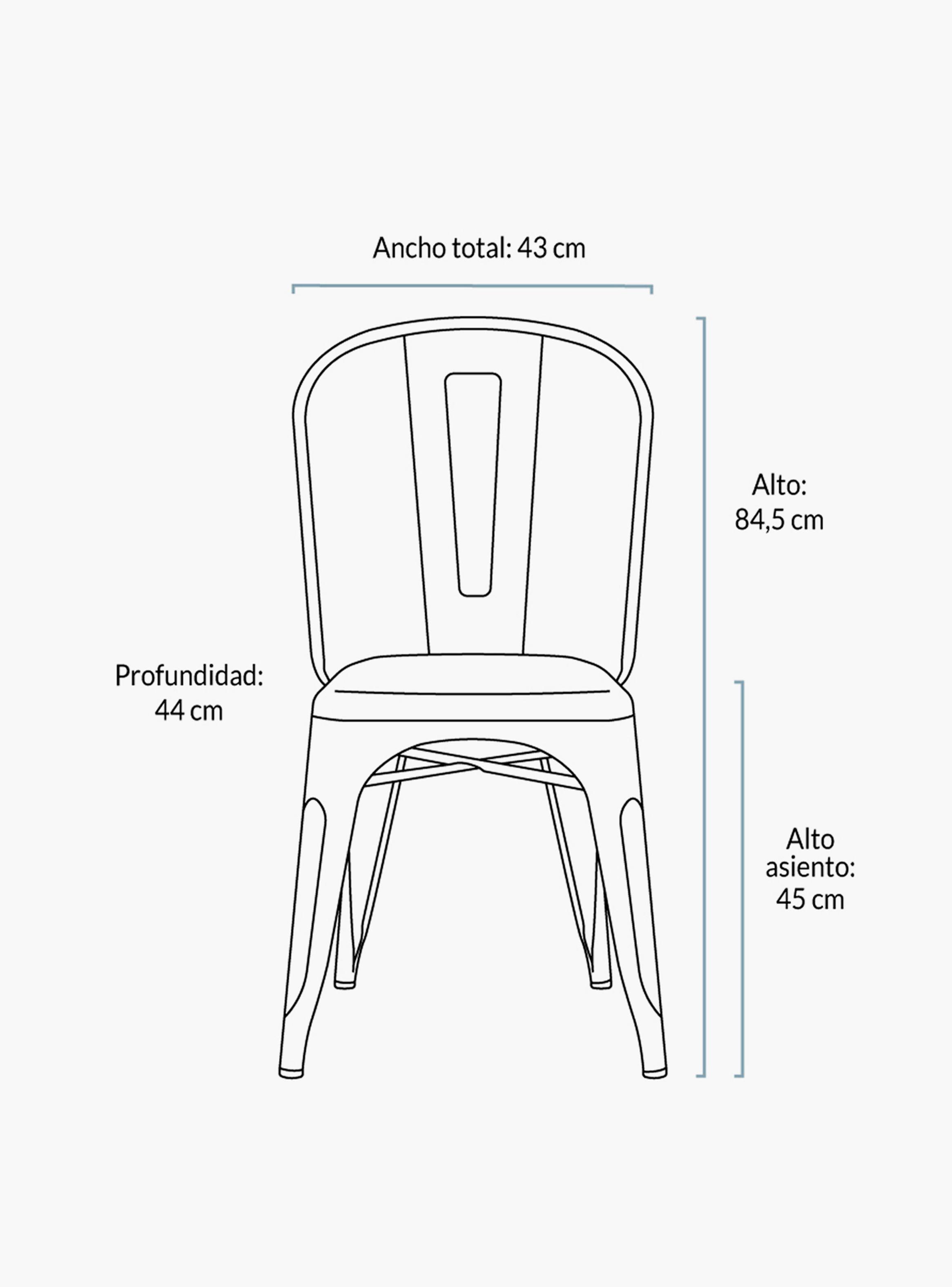 Pack 4 Sillas Tolix Asiento Metal Metal-5