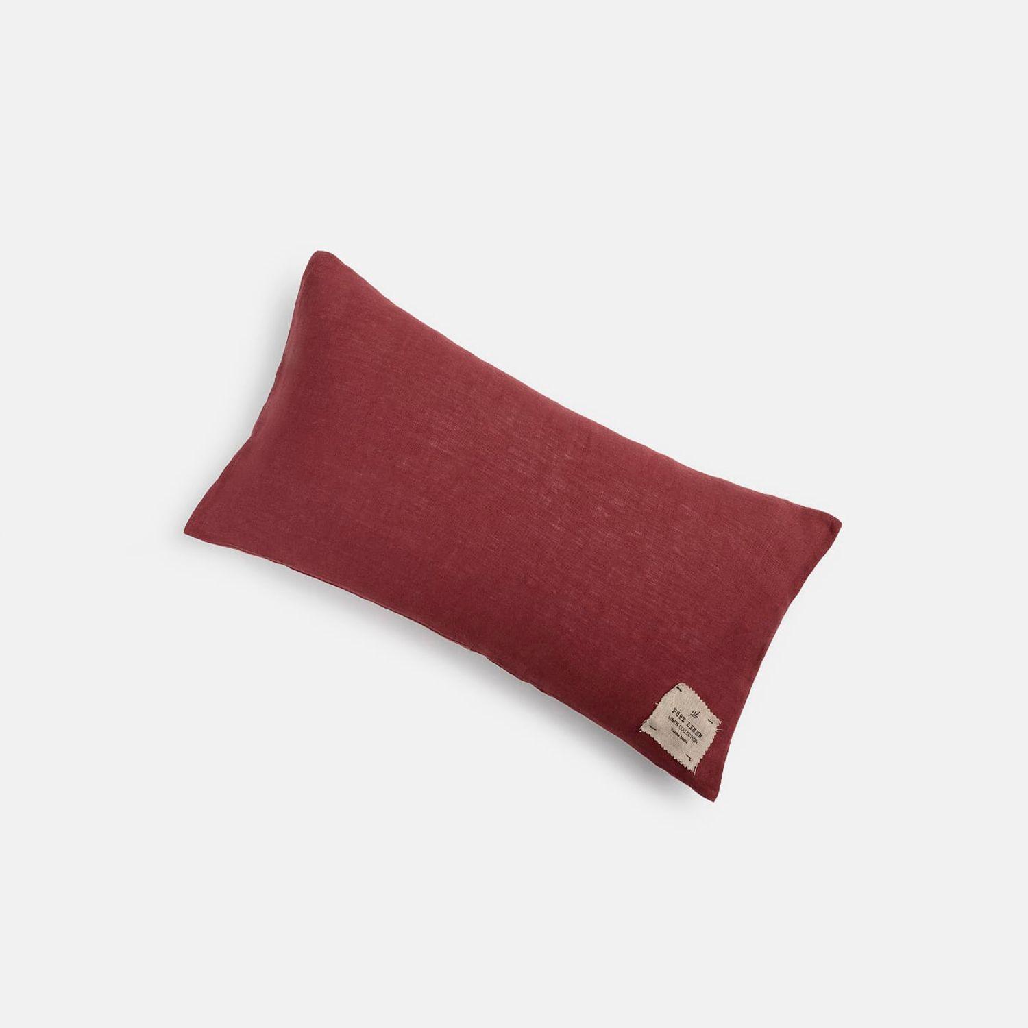 Funda Cojin Lino 30x60 Granate-0