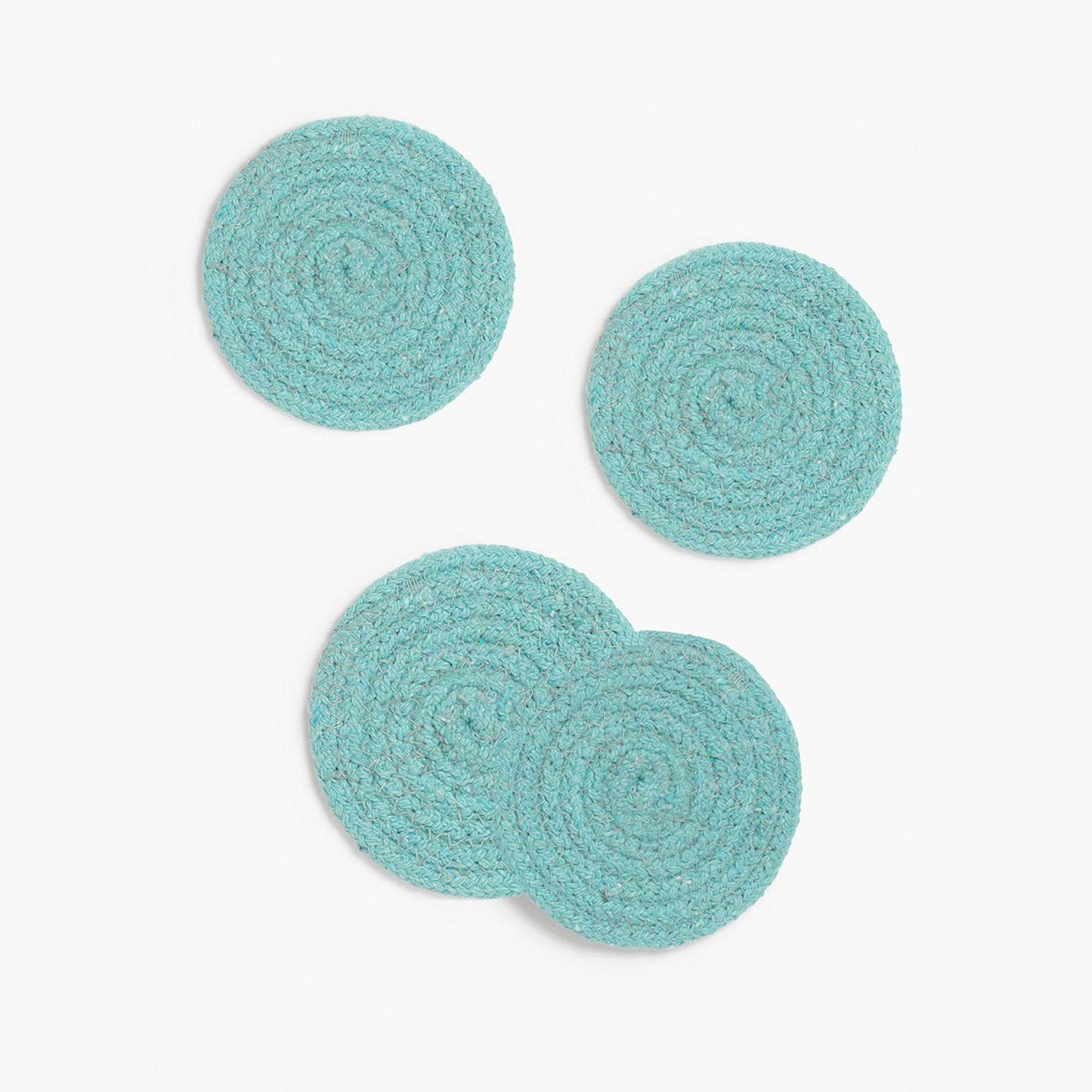 Set 4 Posavasos Algodón Vera Turquesa-0