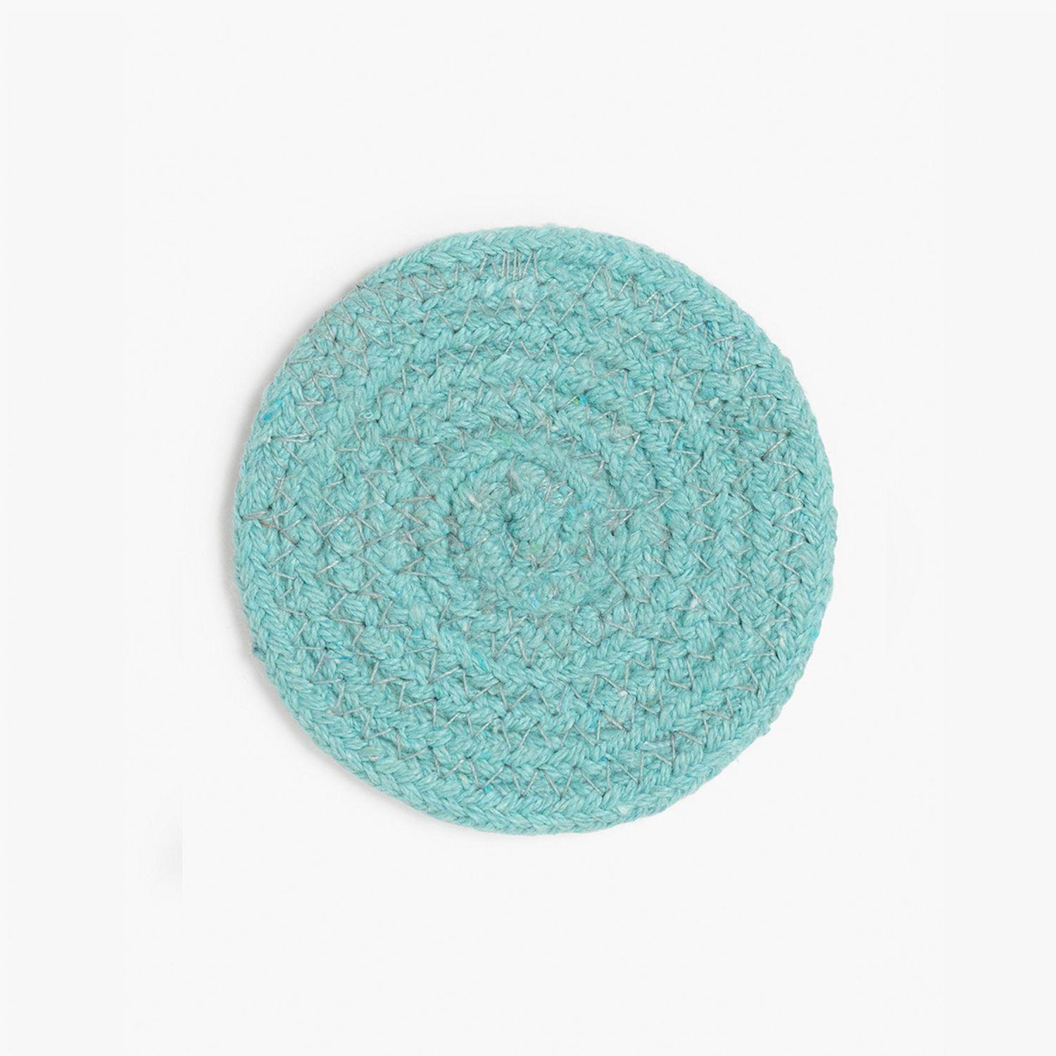 Set 4 Posavasos Algodón Vera Turquesa-1