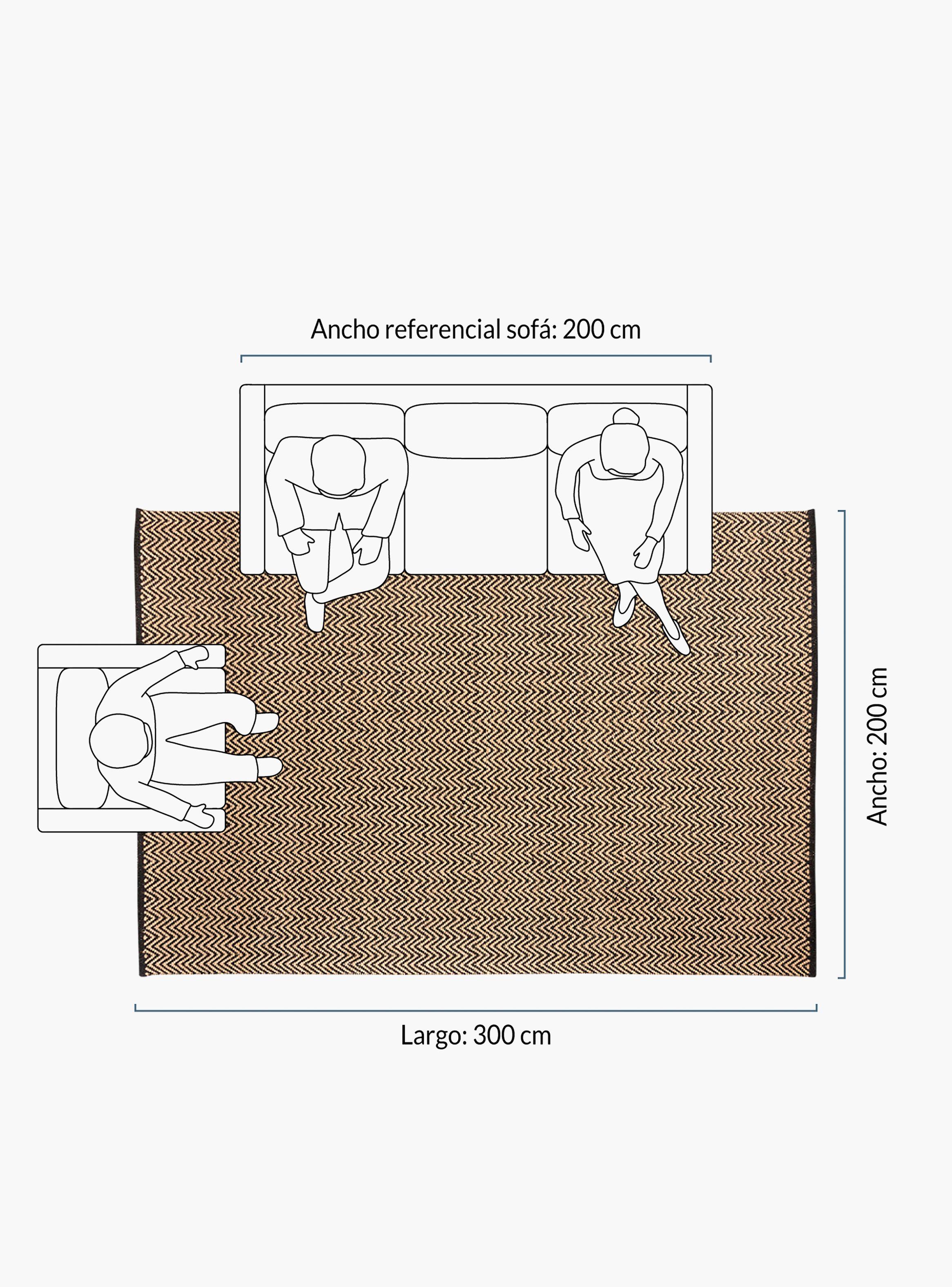 Alfombra Yute Chevron 200x300 Negro-5