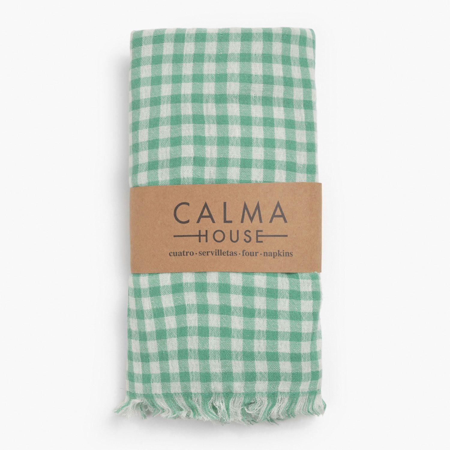 Set 4 Servilletas Algodon Parma 45x45 Verde-0