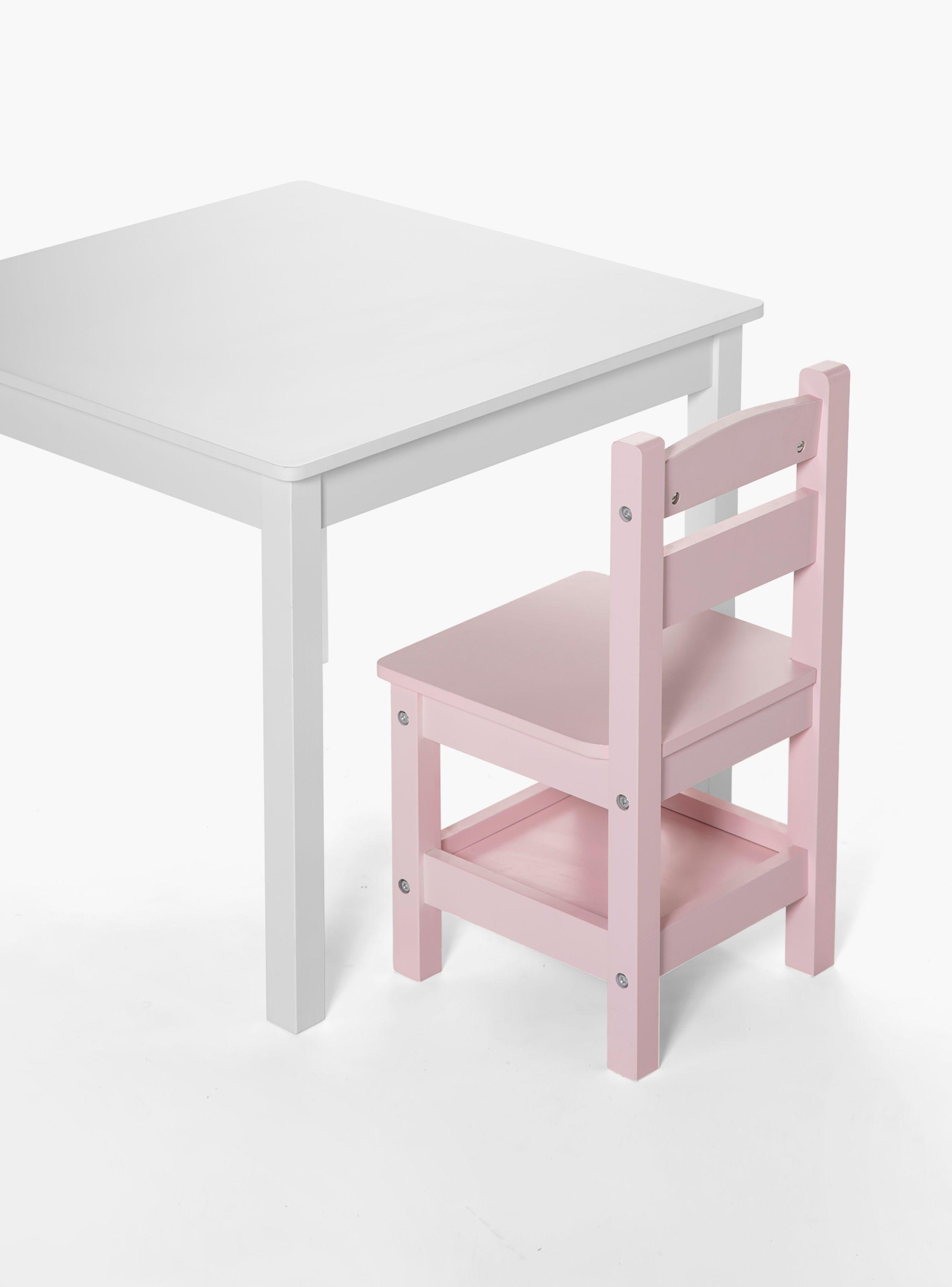 Pack Kids 1 Mesa 2 sillas Olivia Blanco/Rosado-2