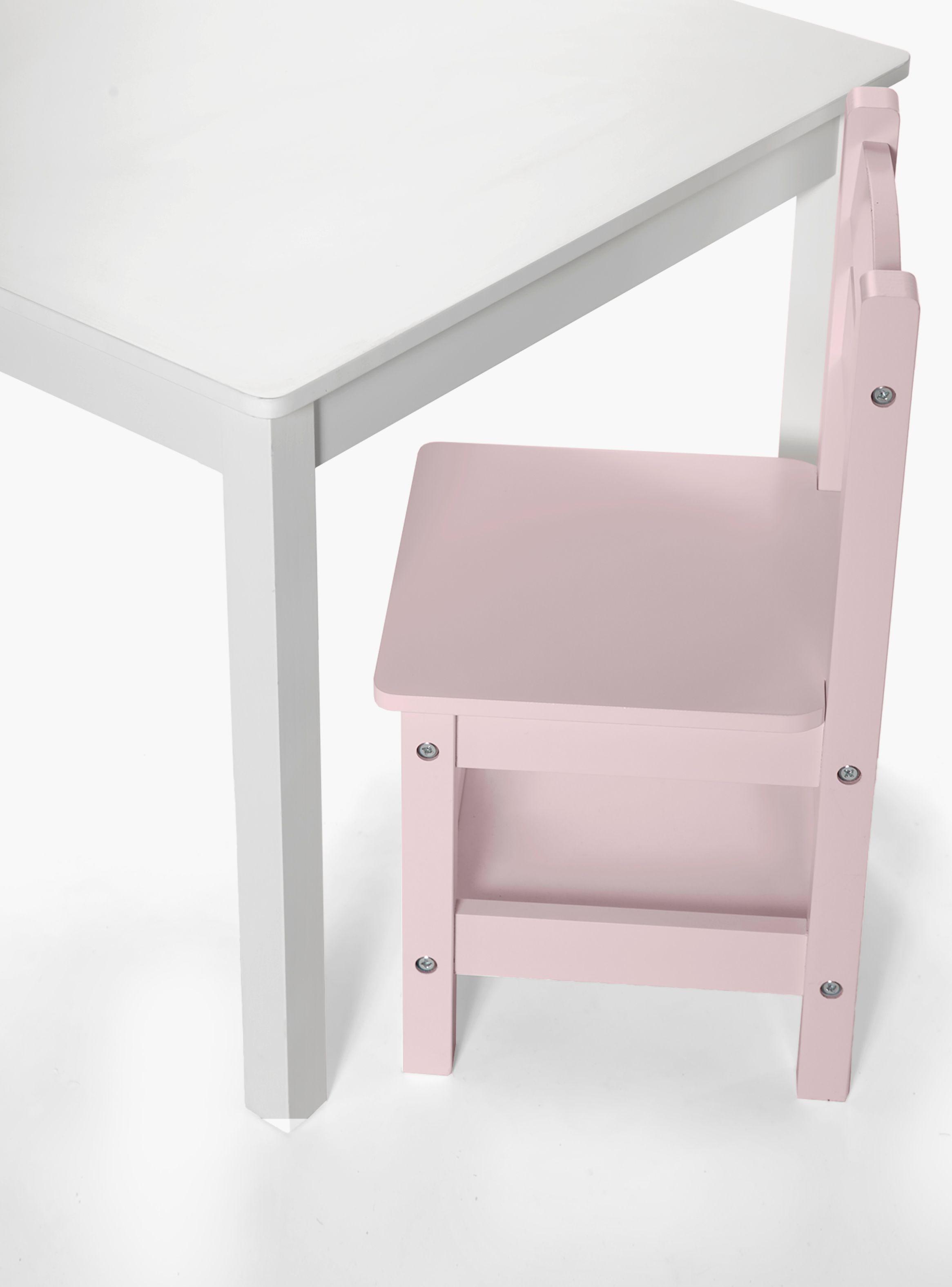 Pack Kids 1 Mesa 2 sillas Olivia Blanco/Rosado-3