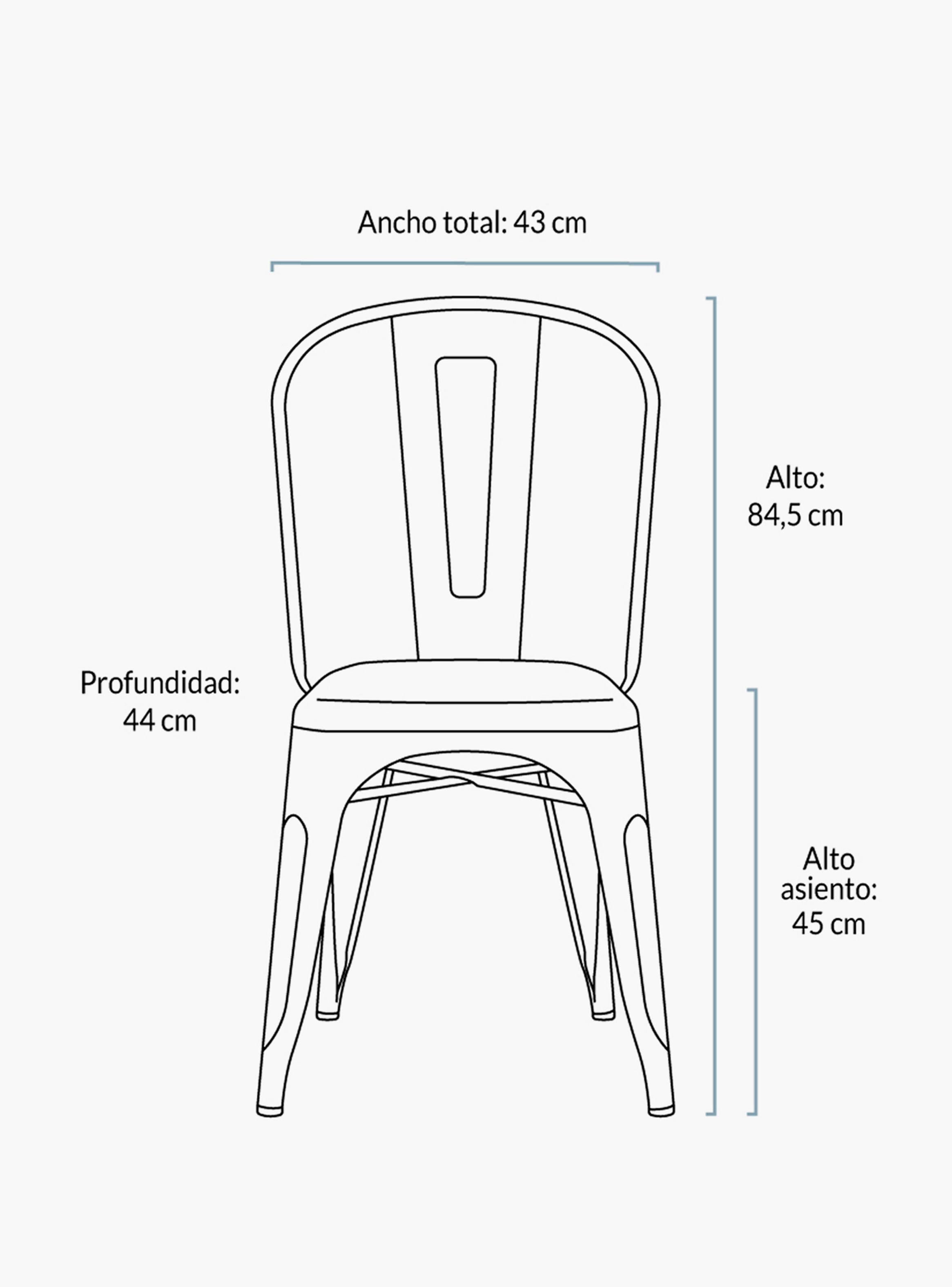 Pack 4 Sillas Tolix Asiento Metal Coral-6