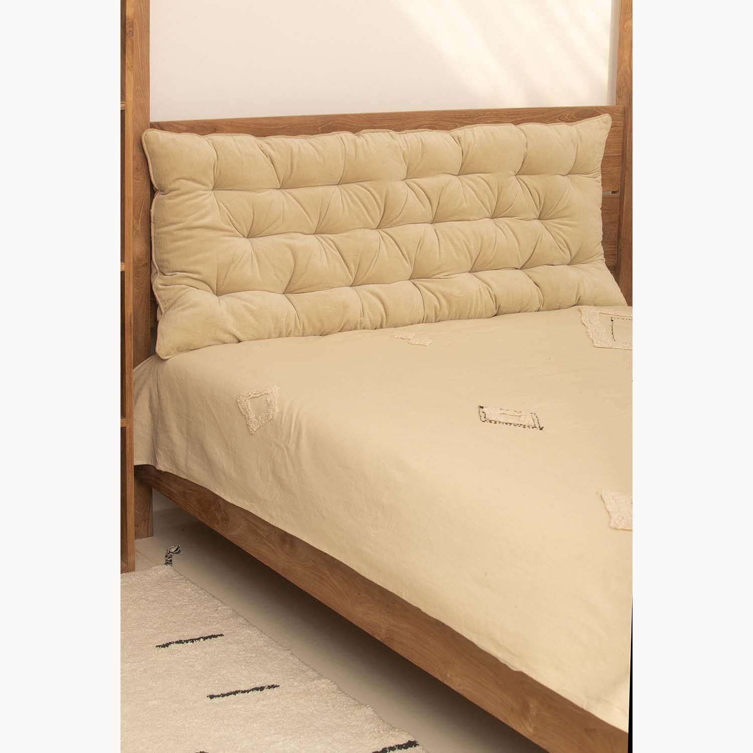 Respaldo de Cama Acolchado Velur 60x90 Crudo-4