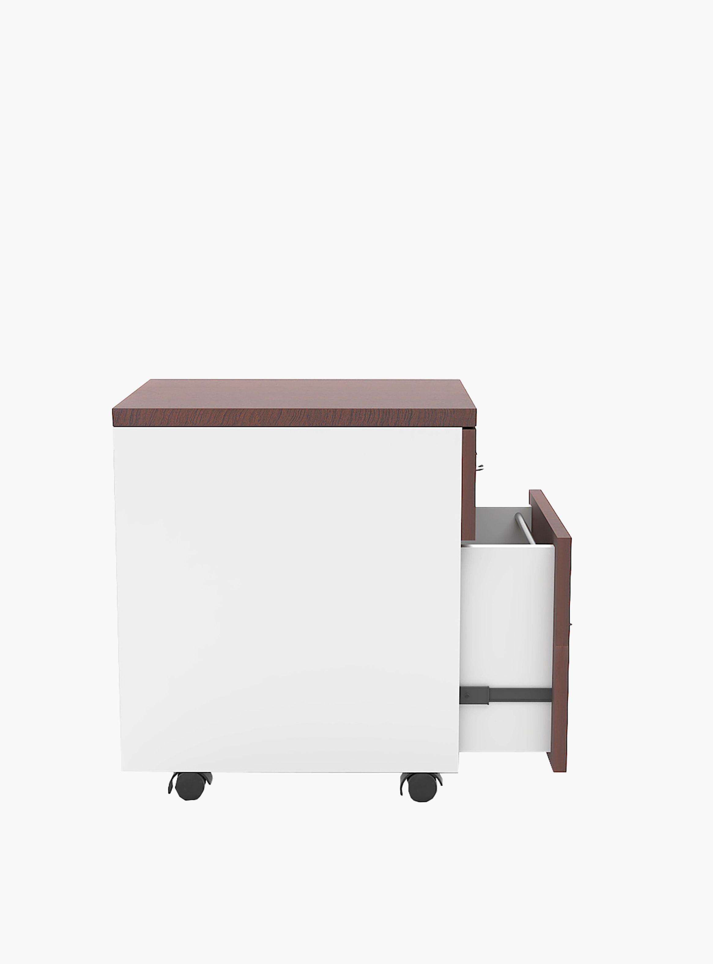 Cajonera Melamina Móvil 57 cm Wengue/Blanco-2