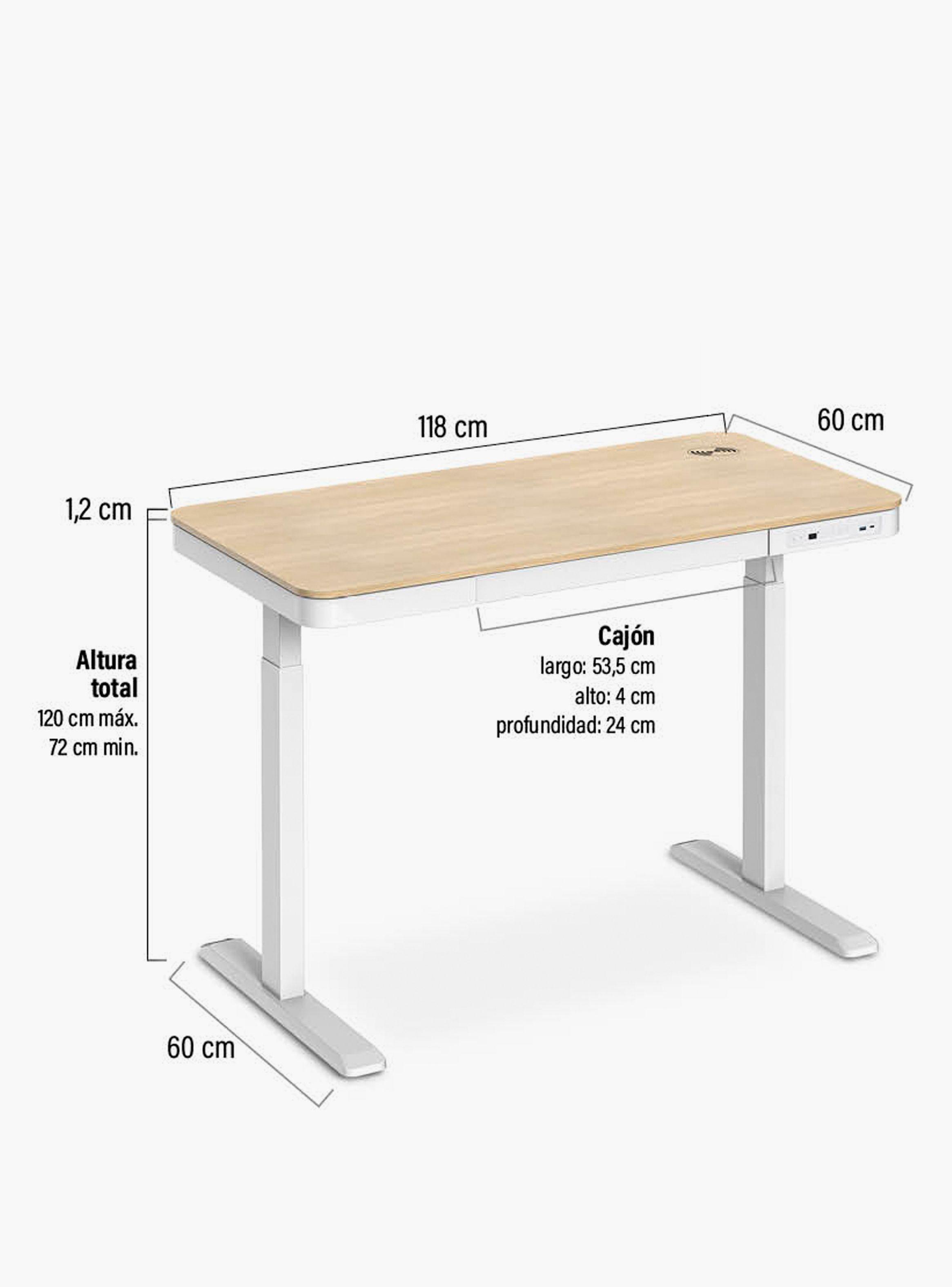 Escritorio Home Office Cosmo Eléctrico Pro Natura/Blanco 118x60-8