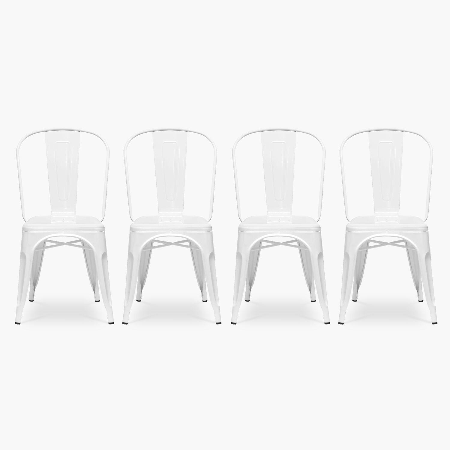 Pack 4 Sillas Tolix Asiento Metal Blanco-0