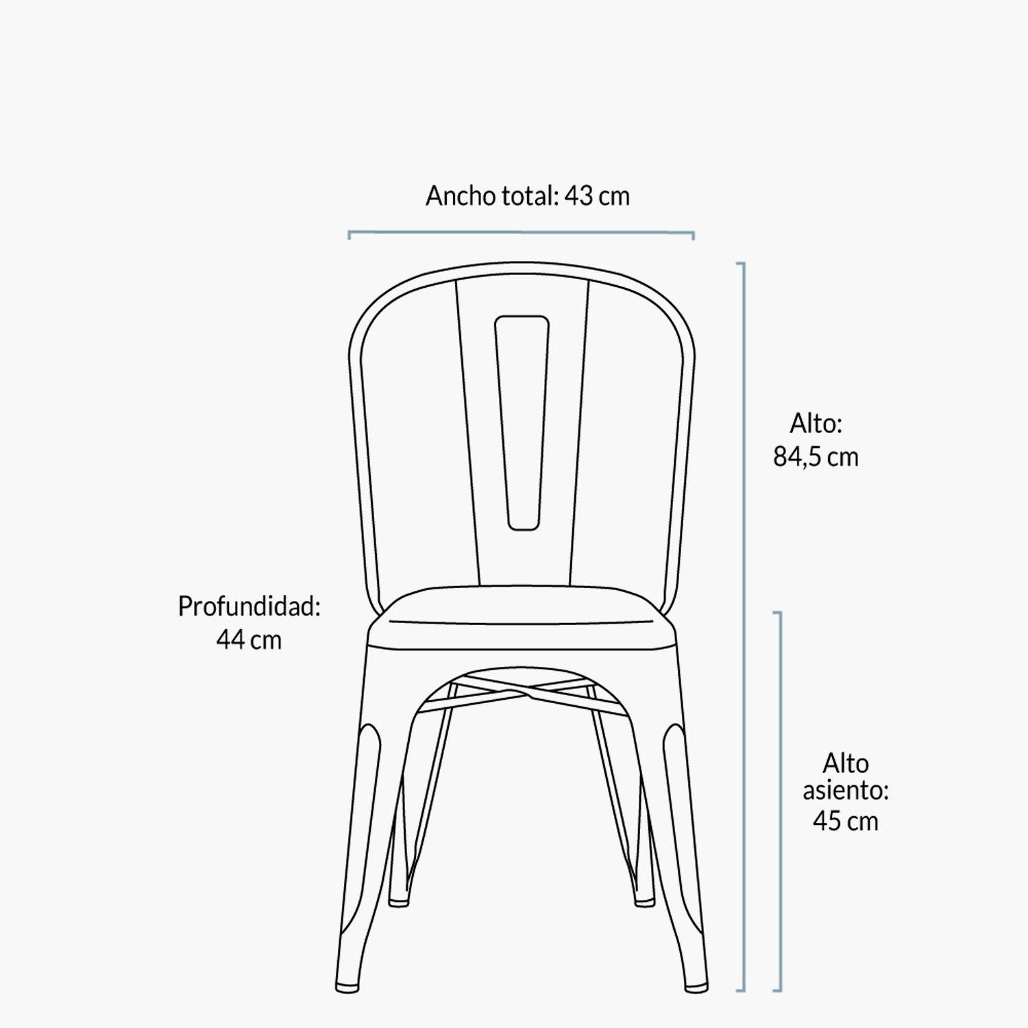 Pack 4 Sillas Tolix Asiento Metal Frosted Blue-5