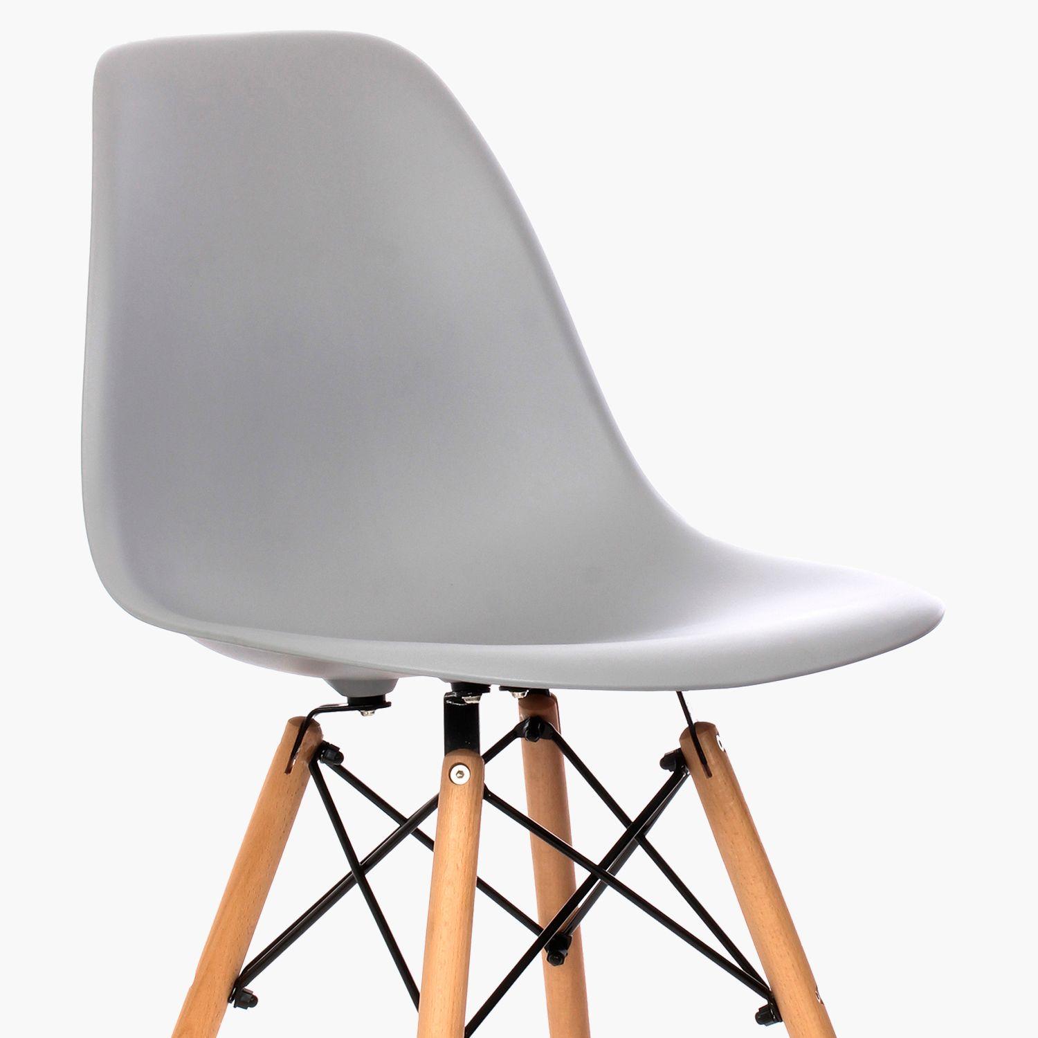 Pack 4 Sillas Comedor Eames DSW Gris Claro-2