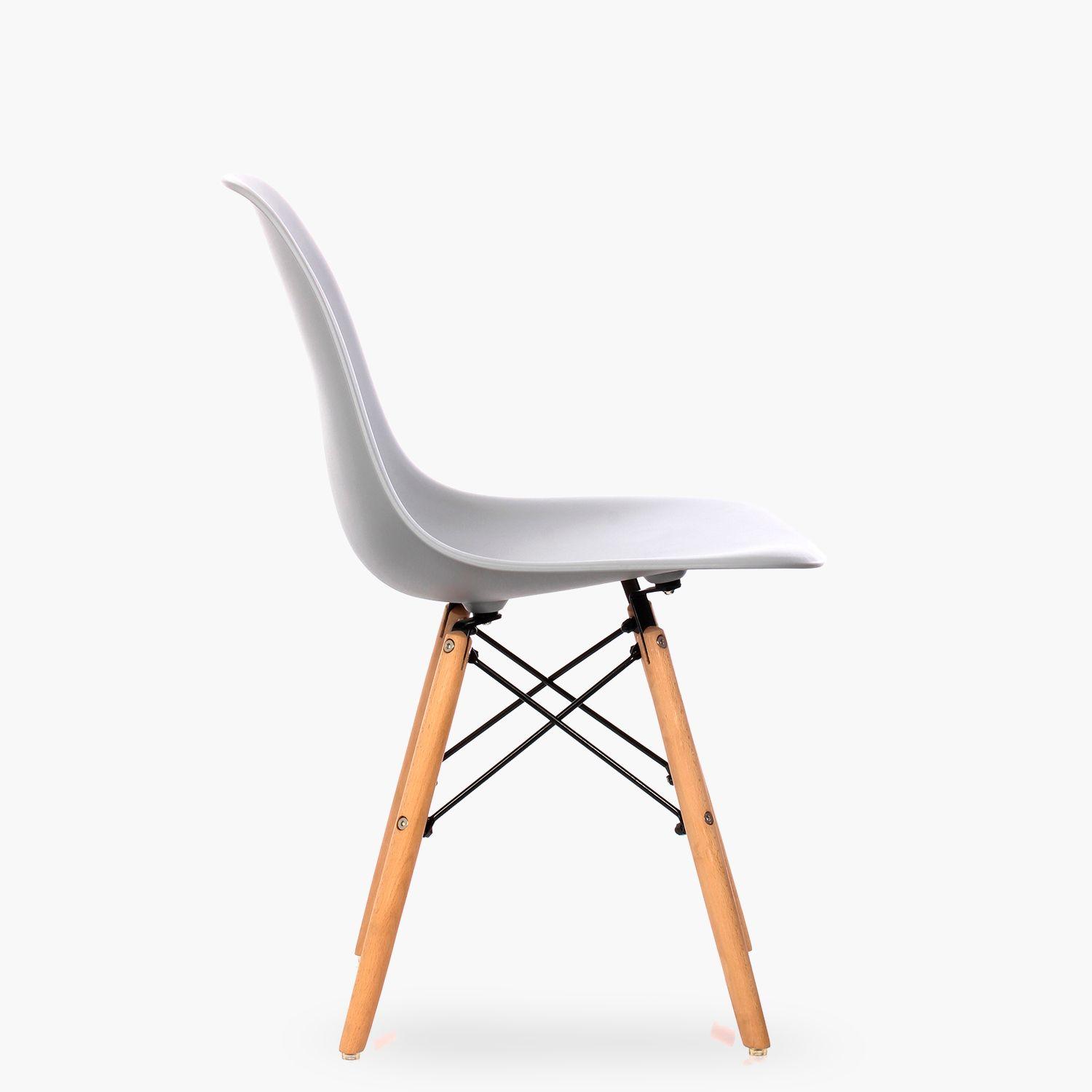 Pack 4 Sillas Comedor Eames DSW Gris Claro-4