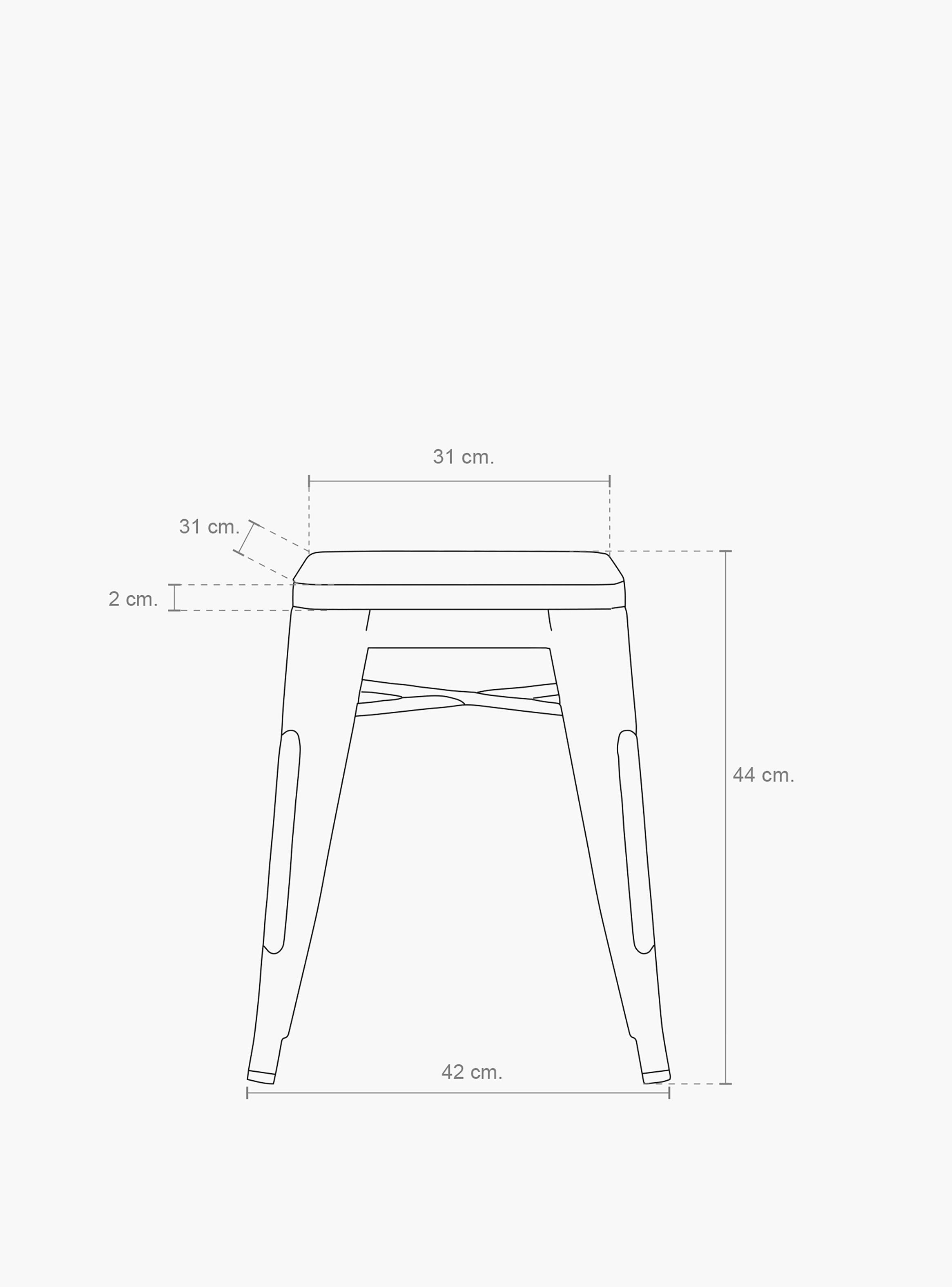 Pack 4 Pisos Tolix Asiento Madera Metal-4