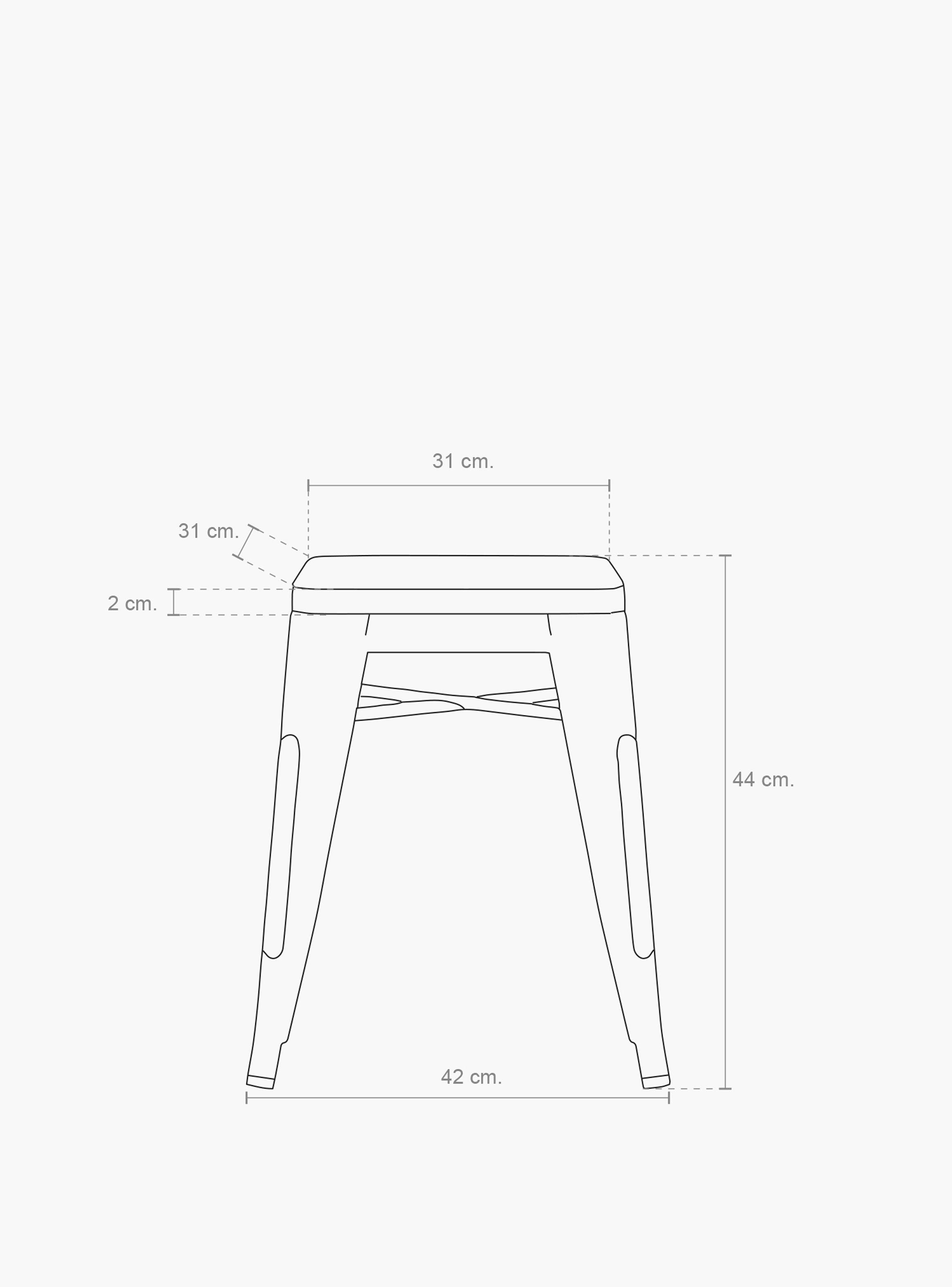 Pack 4 Pisos Tolix Asiento Madera Metal-4