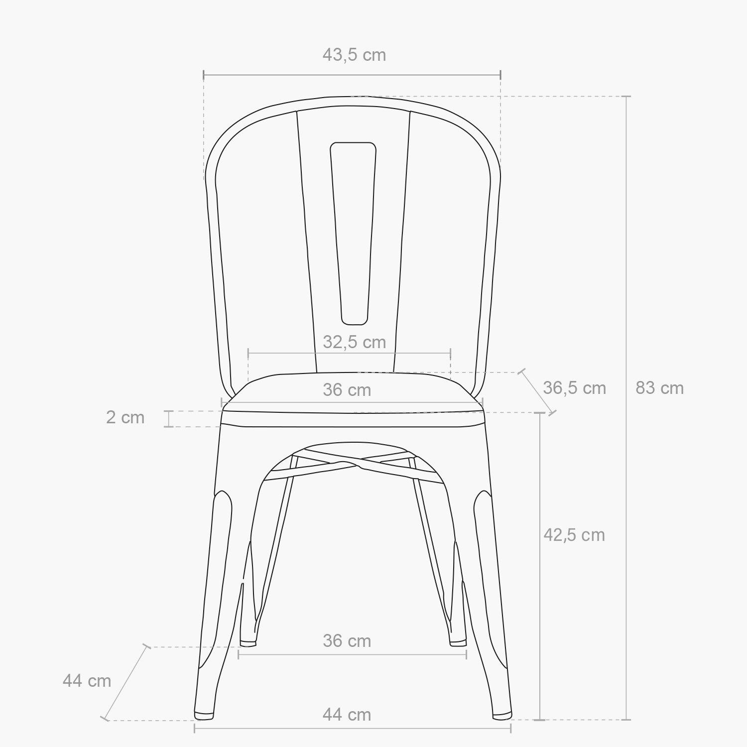 Pack 4 Sillas Tolix Asiento Madera Negro-5