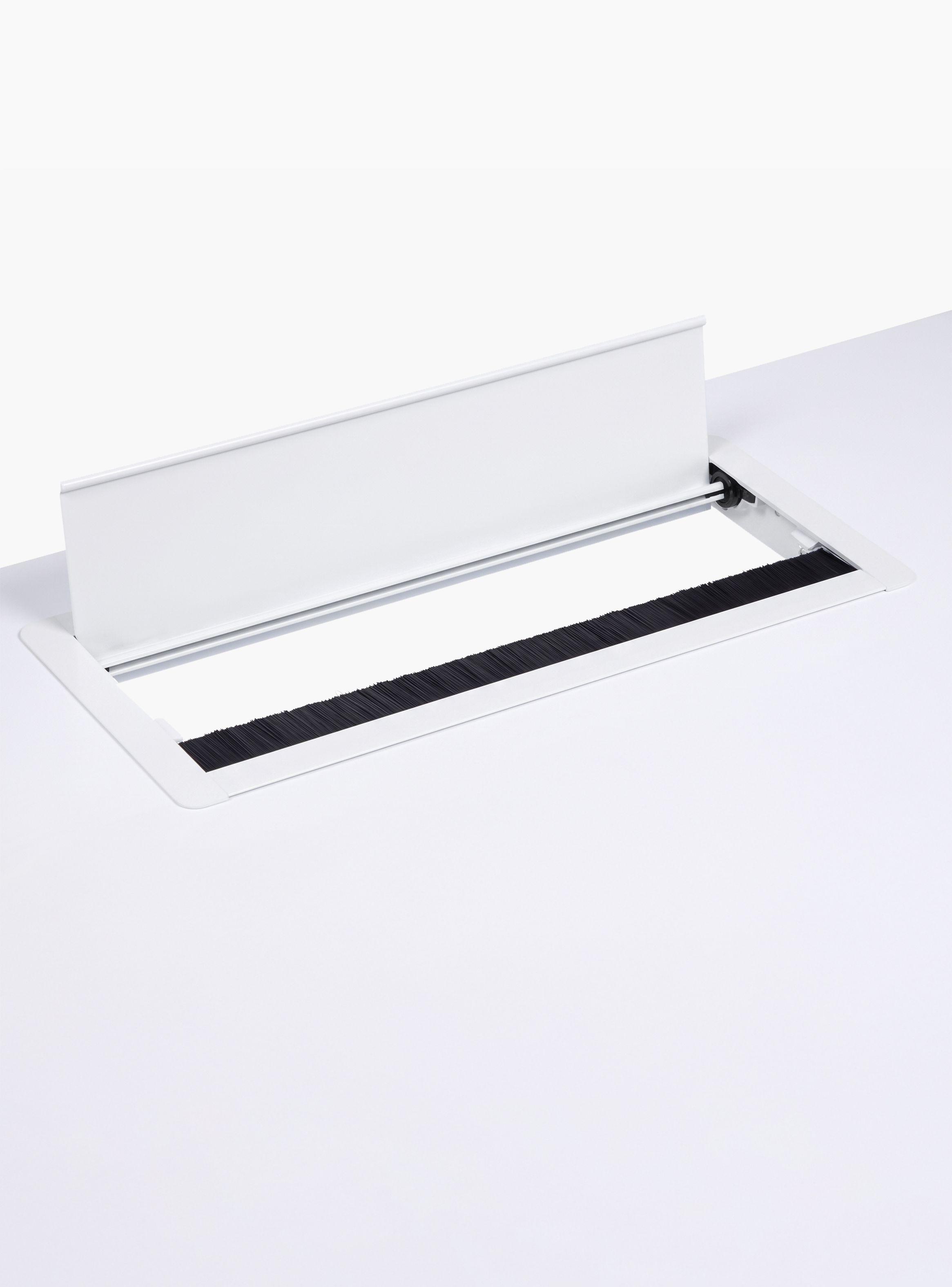 Escritorio Cosmo 160x70 Eléctrico Dual Lite con pasacables Blanco/Gris-3