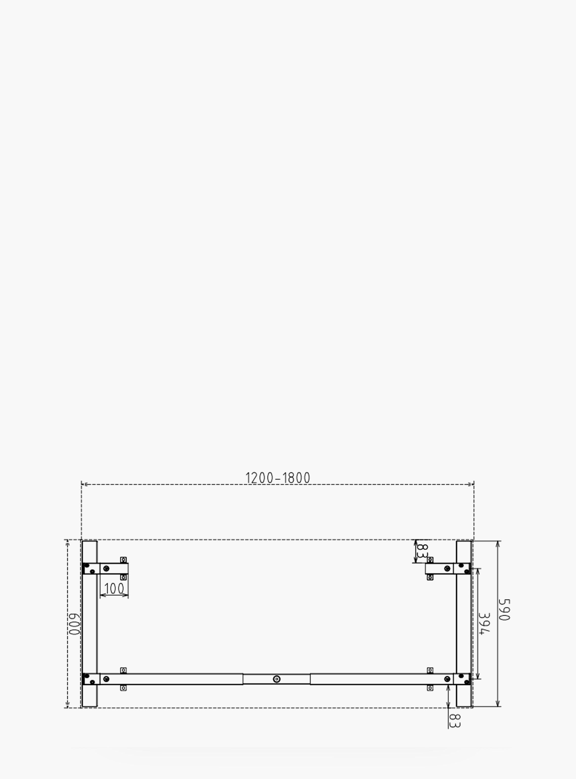 Base de Escritorio Neo Extensible 120 - 180 x 60 Negro-5